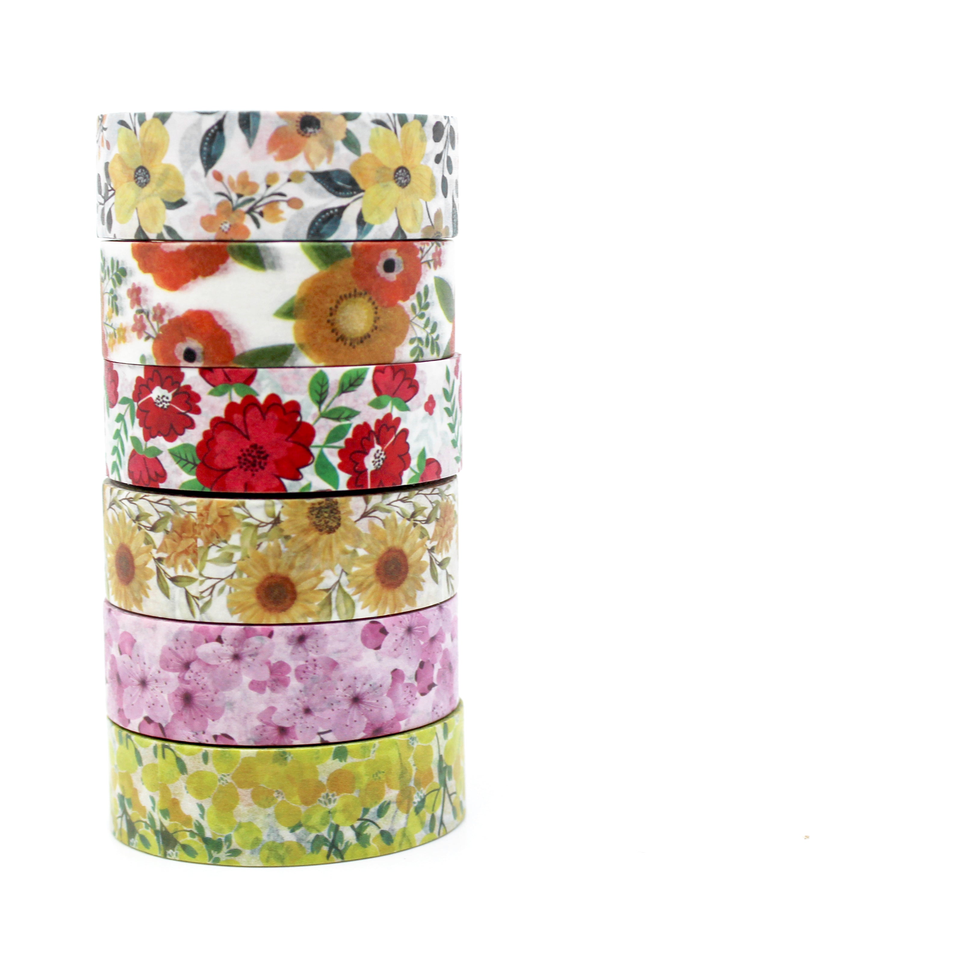 These are variety of pretty floral collections washi tape for Journal Supplies, Scrapbooking washi tapes from BBB Supplies Craft Shop