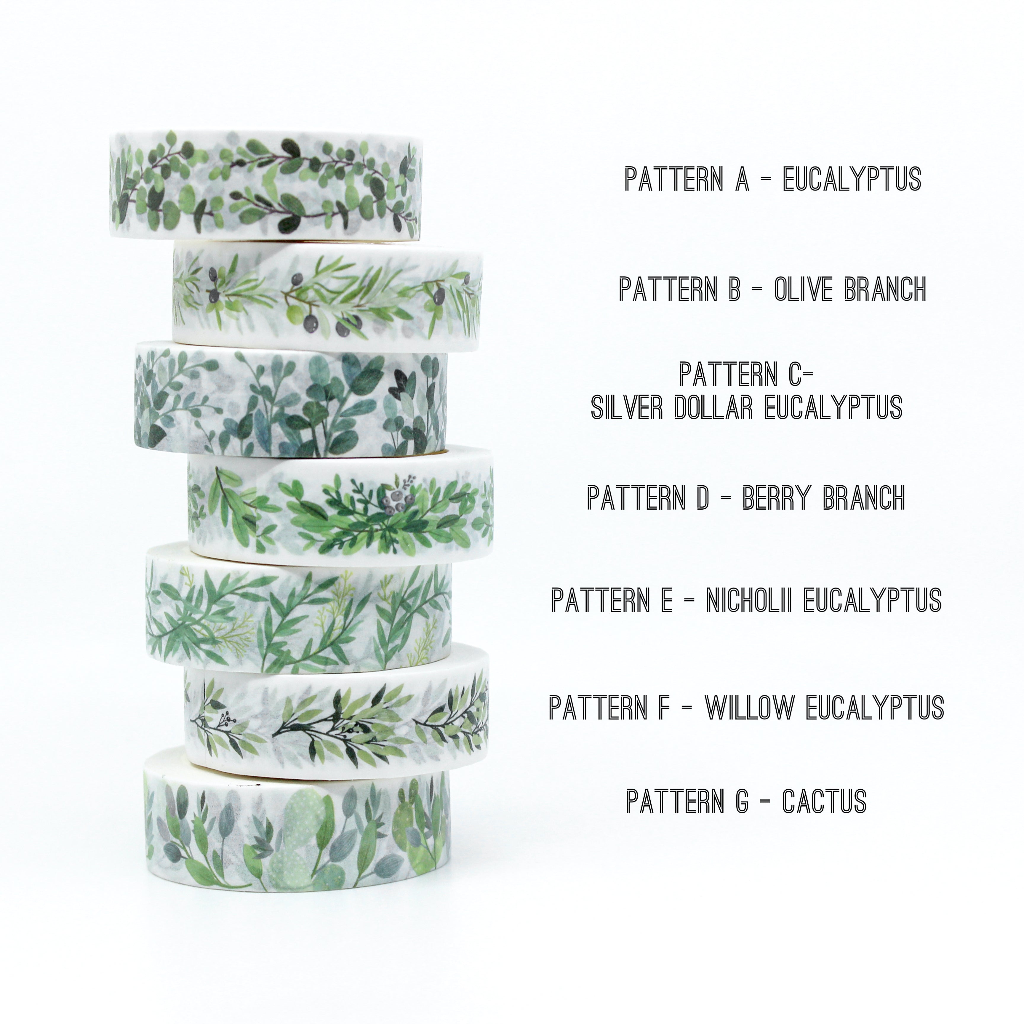 These are variety of greenery plants and branch collections washi tape for Journal Supplies, Scrapbooking washi tapes from BBB Supplies Craft Shop