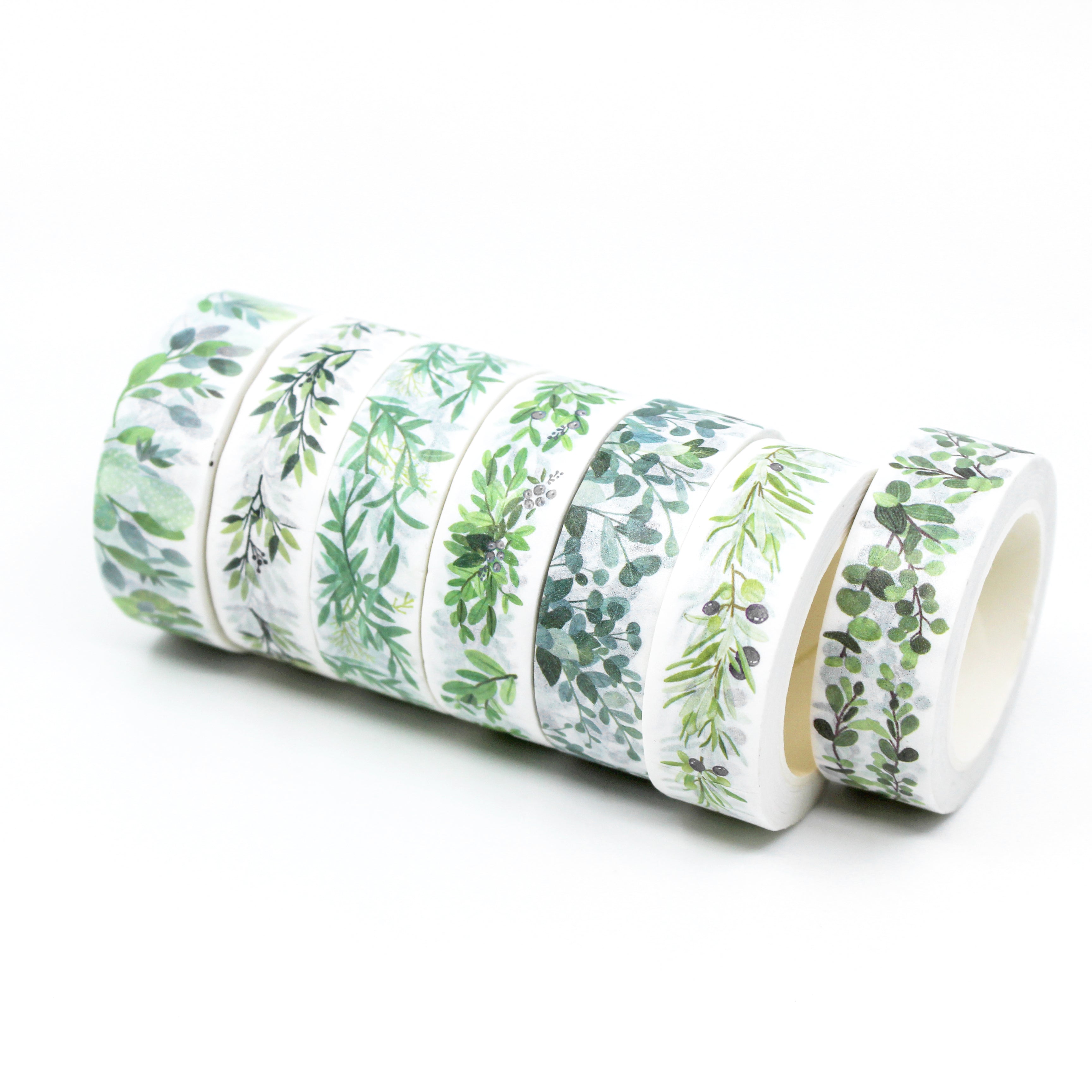 These are variety of greenery plants and branch collections washi tape for Journal Supplies, Scrapbooking washi tapes from BBB Supplies Craft Shop