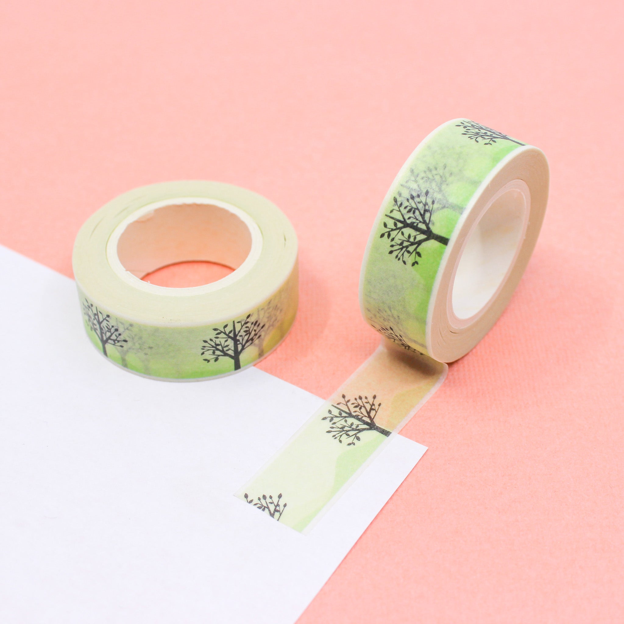 This a green tree of life pattern washi tape from BBB Supplies Craft Shop