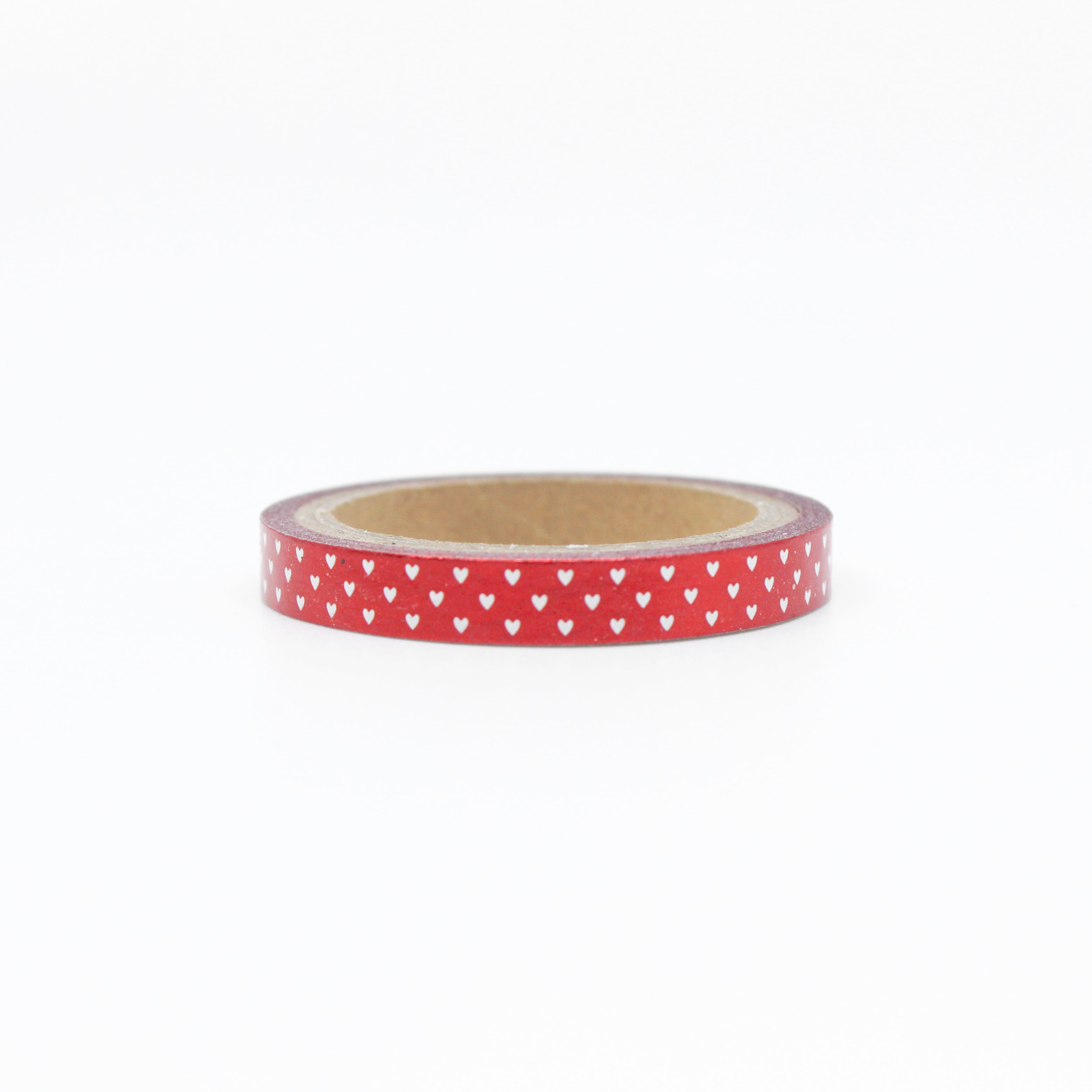 This is a cute red foil with small hearts themed view of washi tape from BBB Supplies Craft Shop