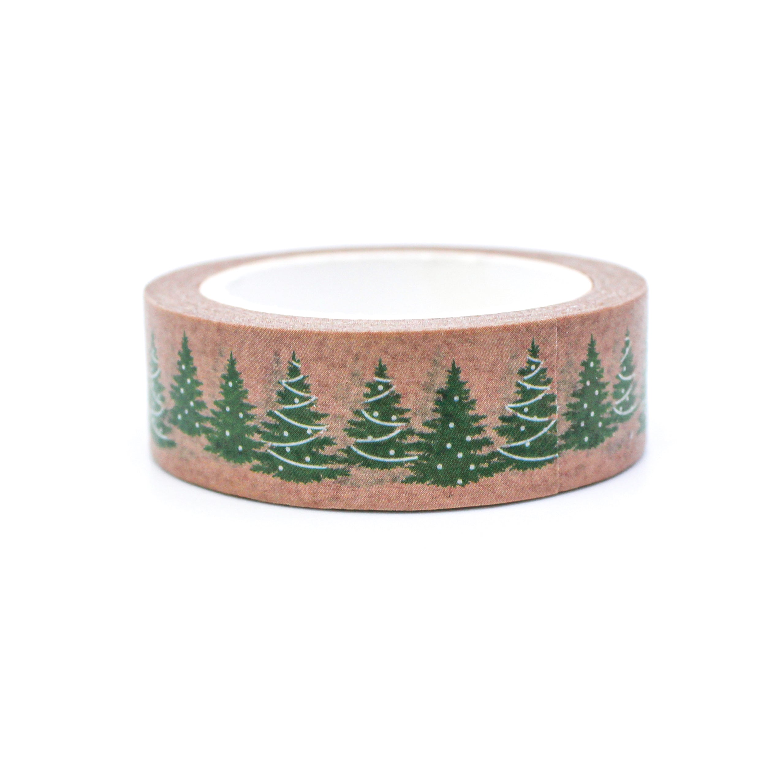 This is a pretty Christmas trees with lights pattern washi tape from BBB Supplies Craft Shop