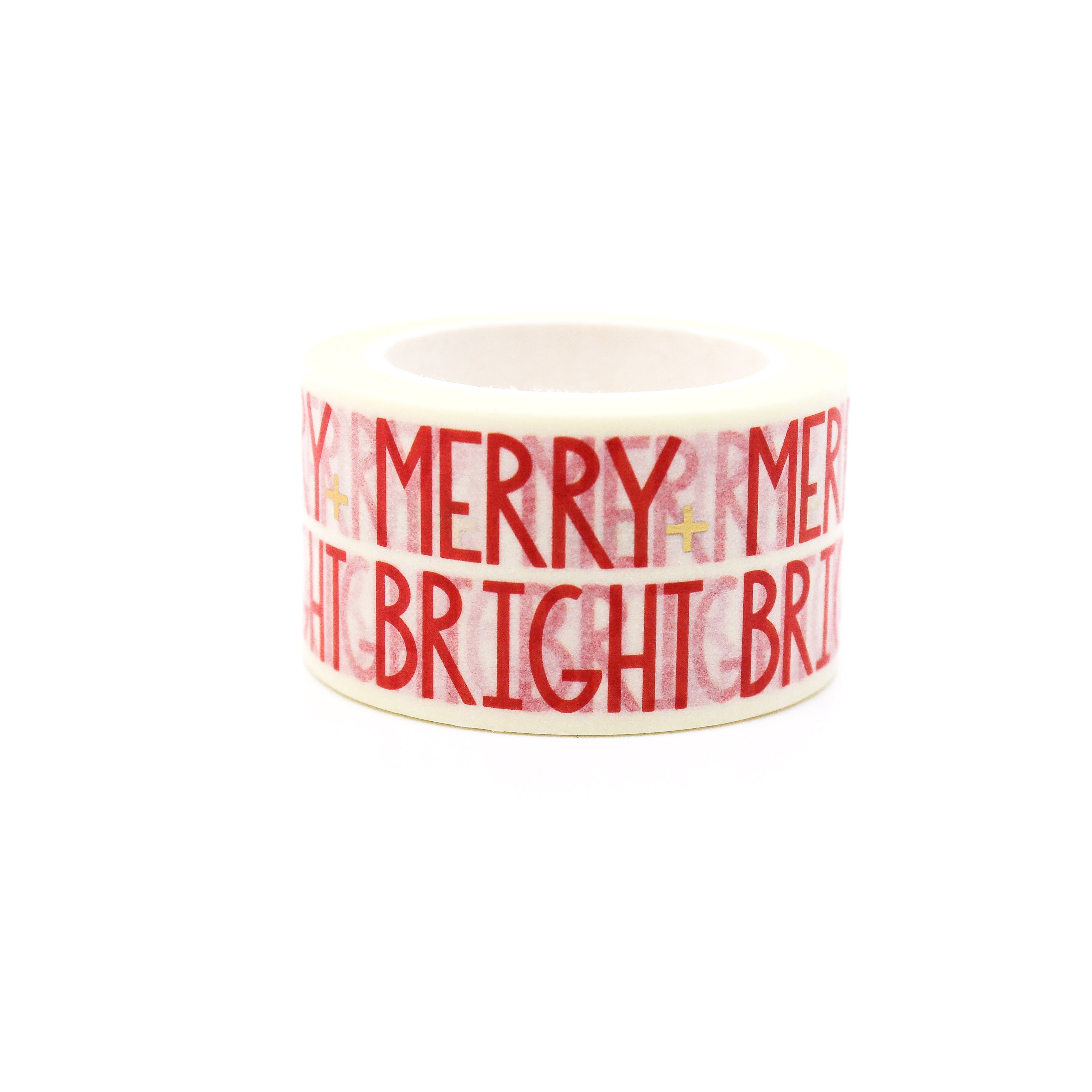 This is a greeting of merry and bright pattern washi tape from BBB Supplies Craft Shop