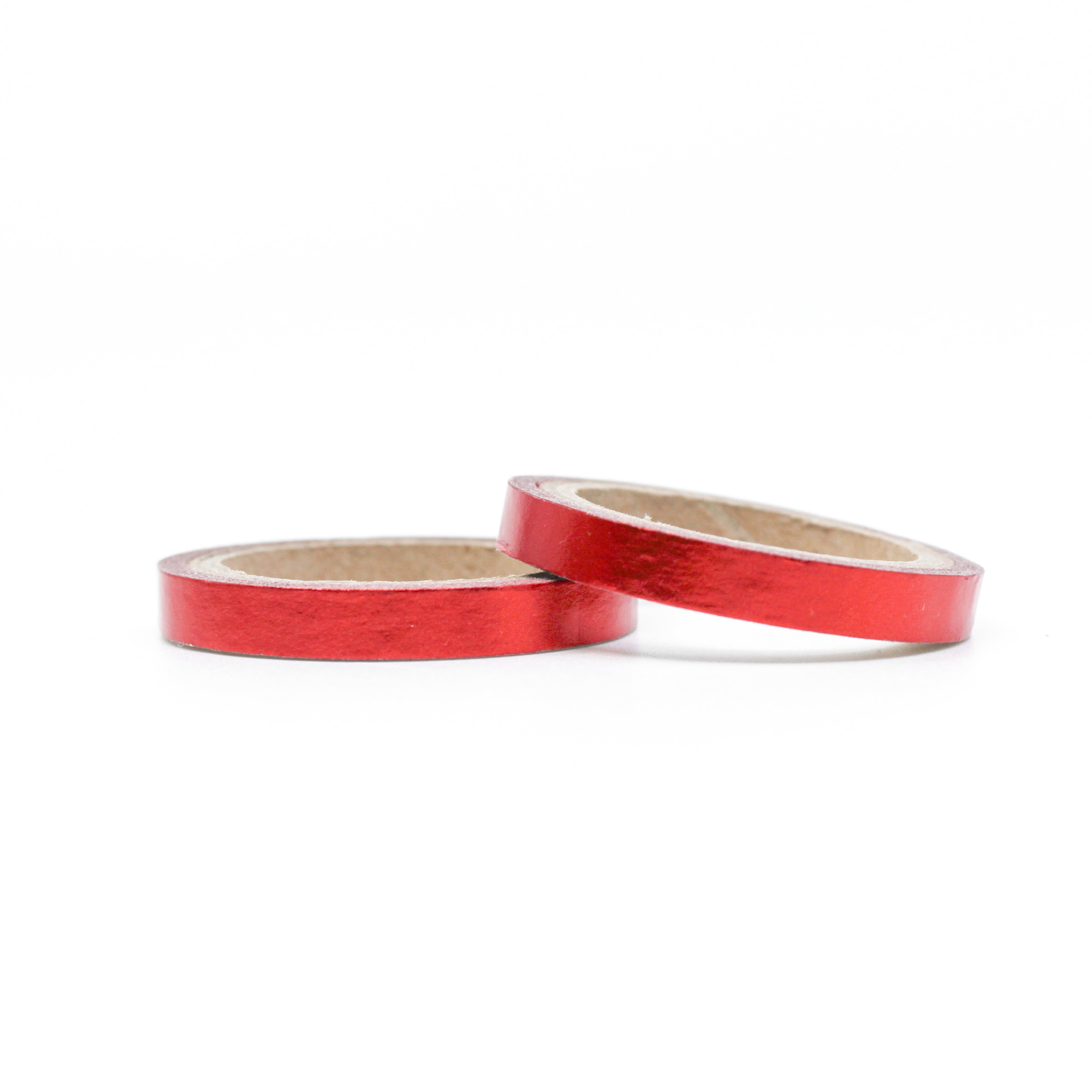 This is a roll of solid red Valentines foil washi tapes from BBB Supplies Craft Shop