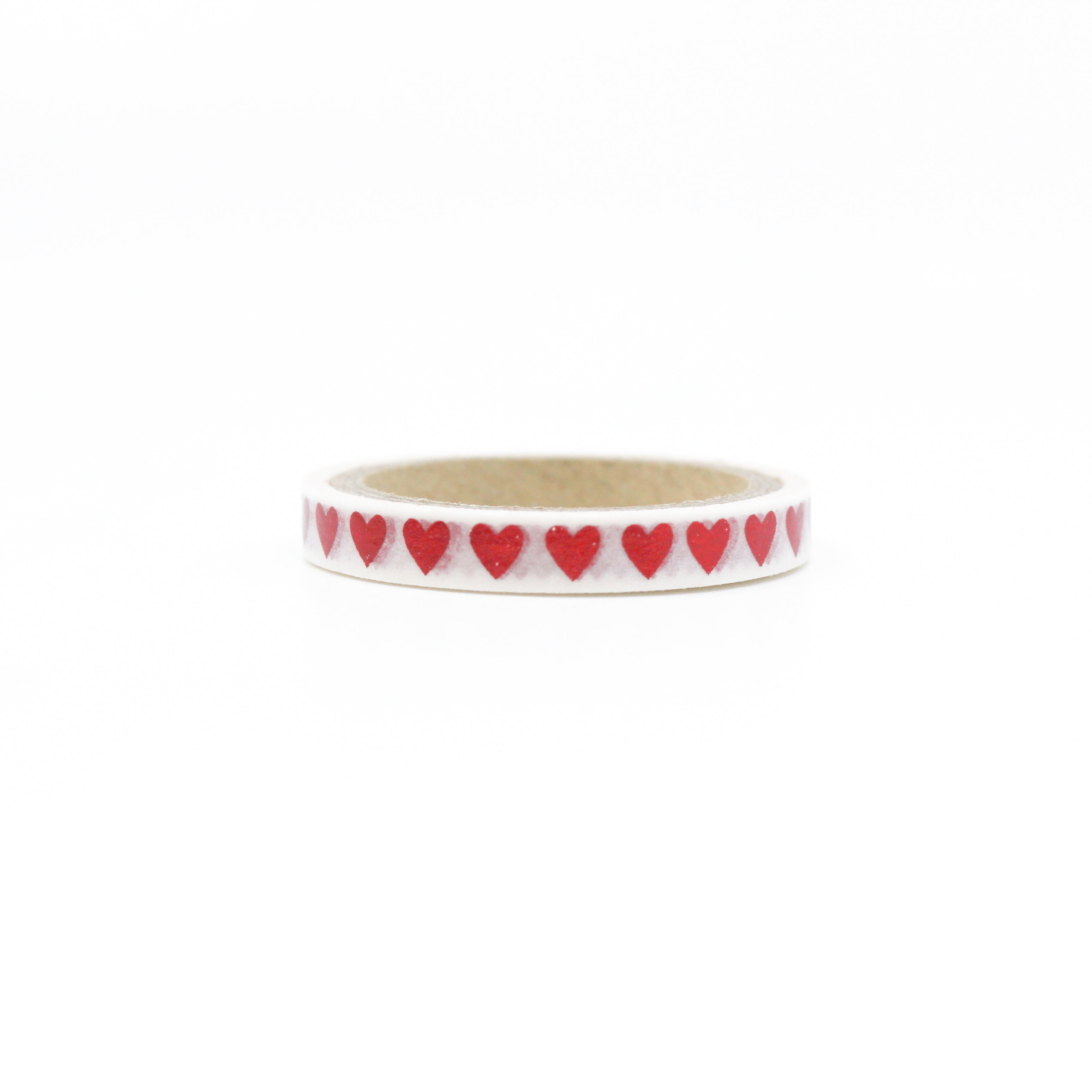 This is a cute red heart with white background view of washi tape from BBB Supplies Craft Shop