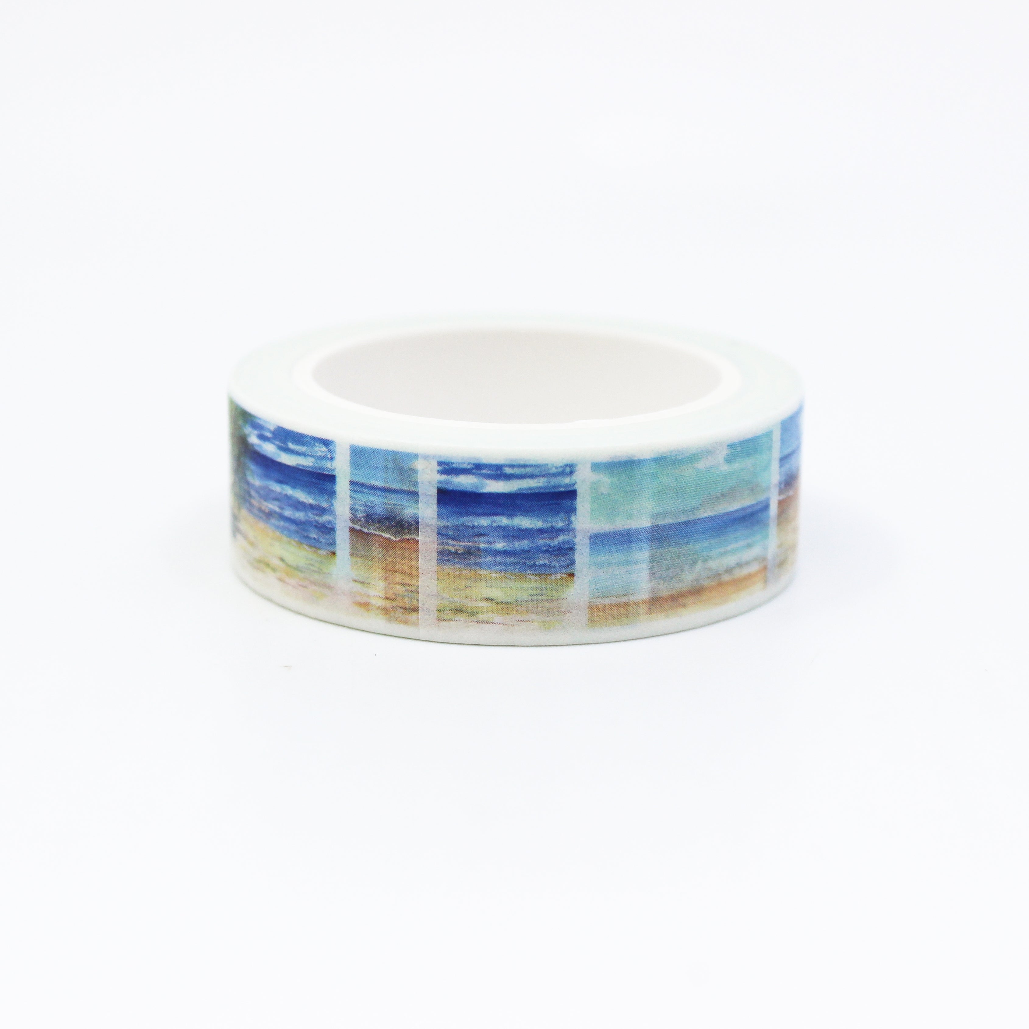 This shows warm beach scenes pattern themed view of washi tape from BBB Supplies Craft Shop