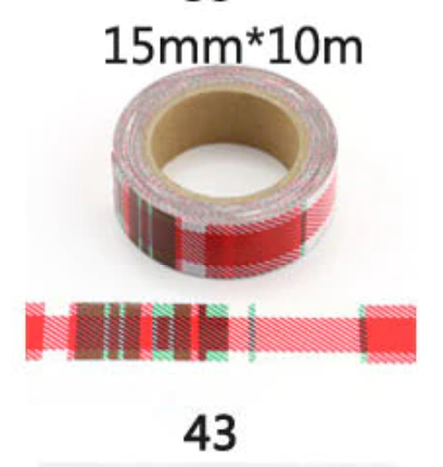 Red and Green Holiday Plaid Washi
