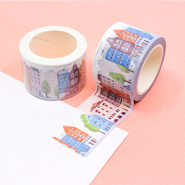 Layered Classic Town Houses Washi, Planner Tapes