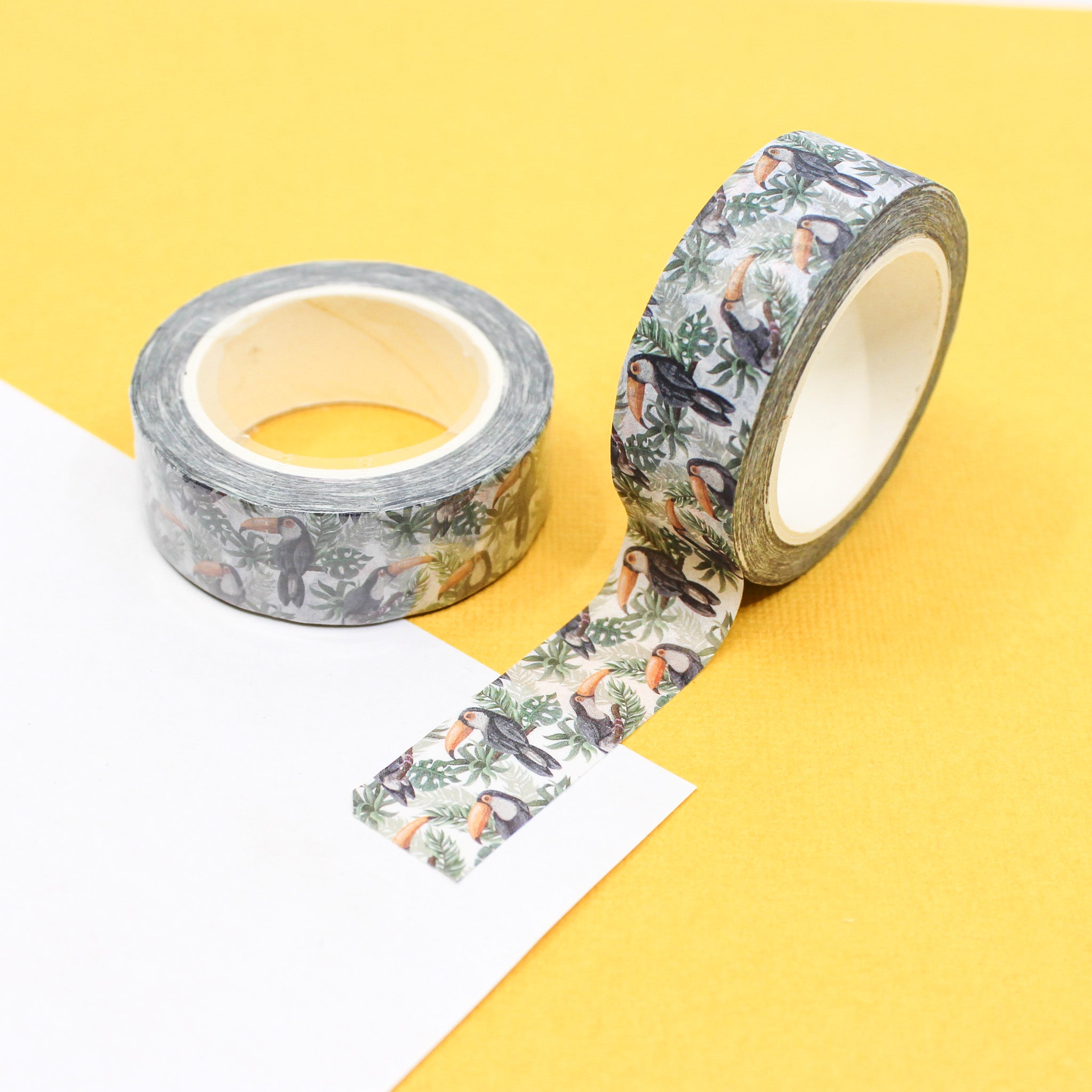 This is a tropical birds pattern washi tape from BBB Supplies Craft Shop