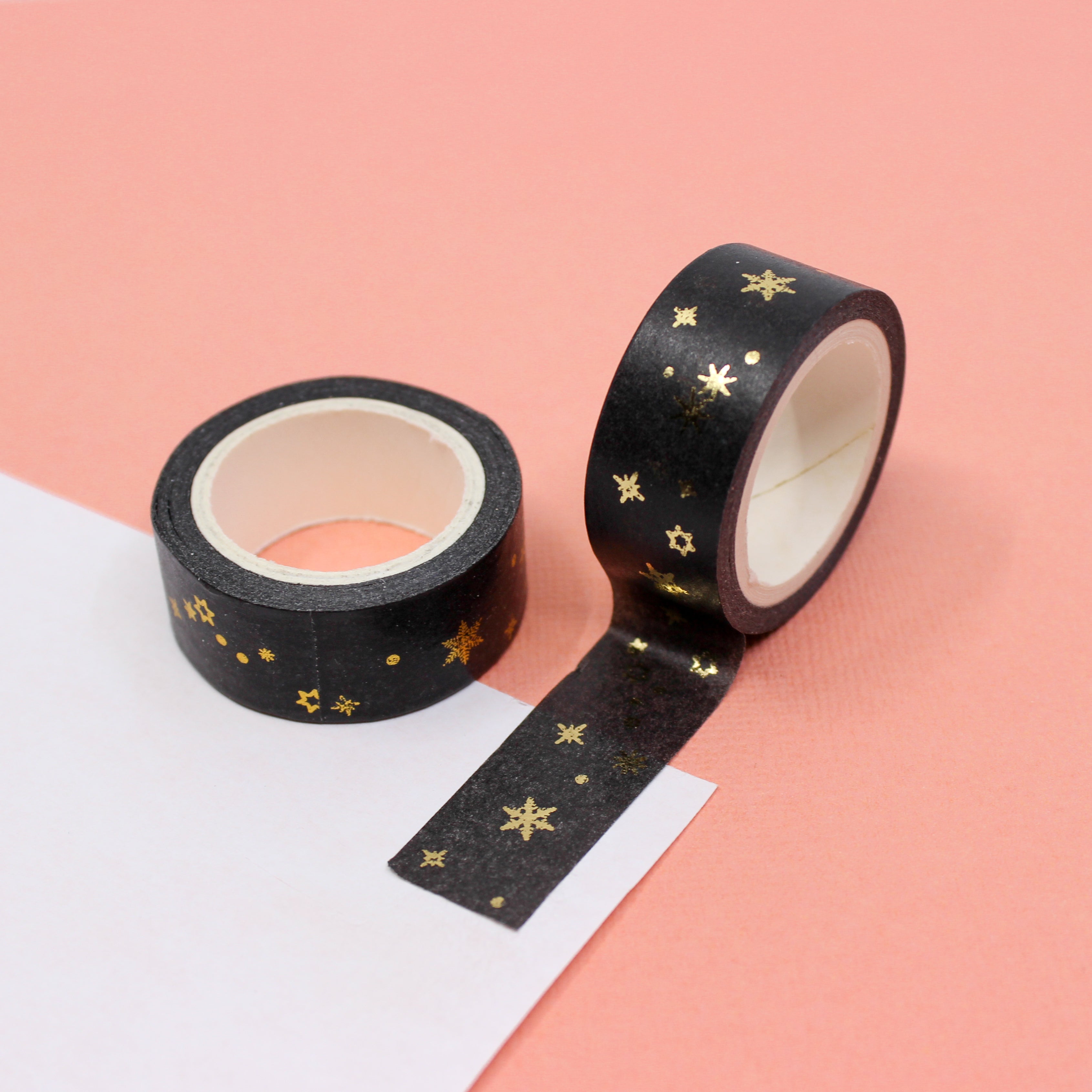 Black and Gold Foil Celestial Moon Washi