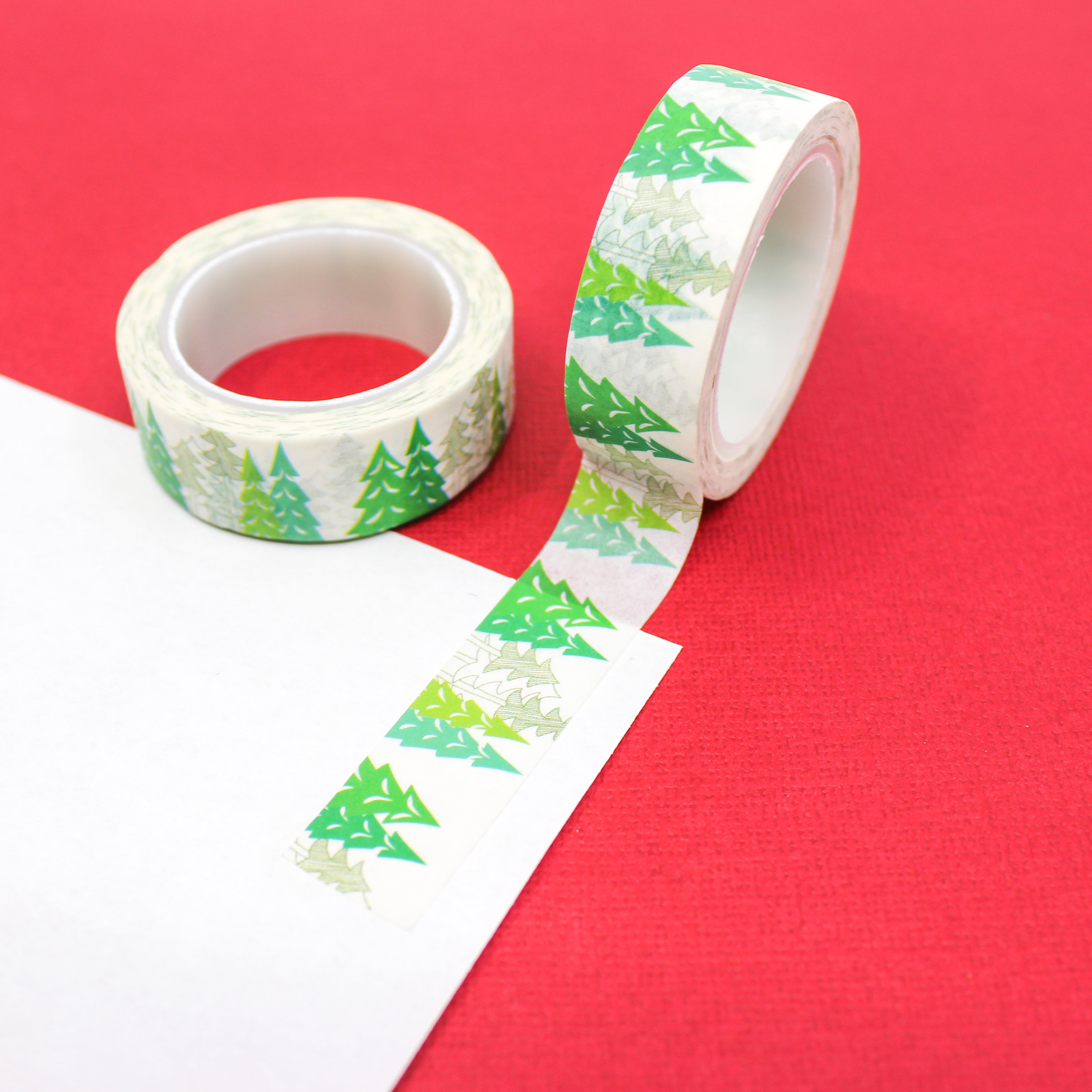 This is a green Christmas trees washi tape from BBB Supplies Craft Shop