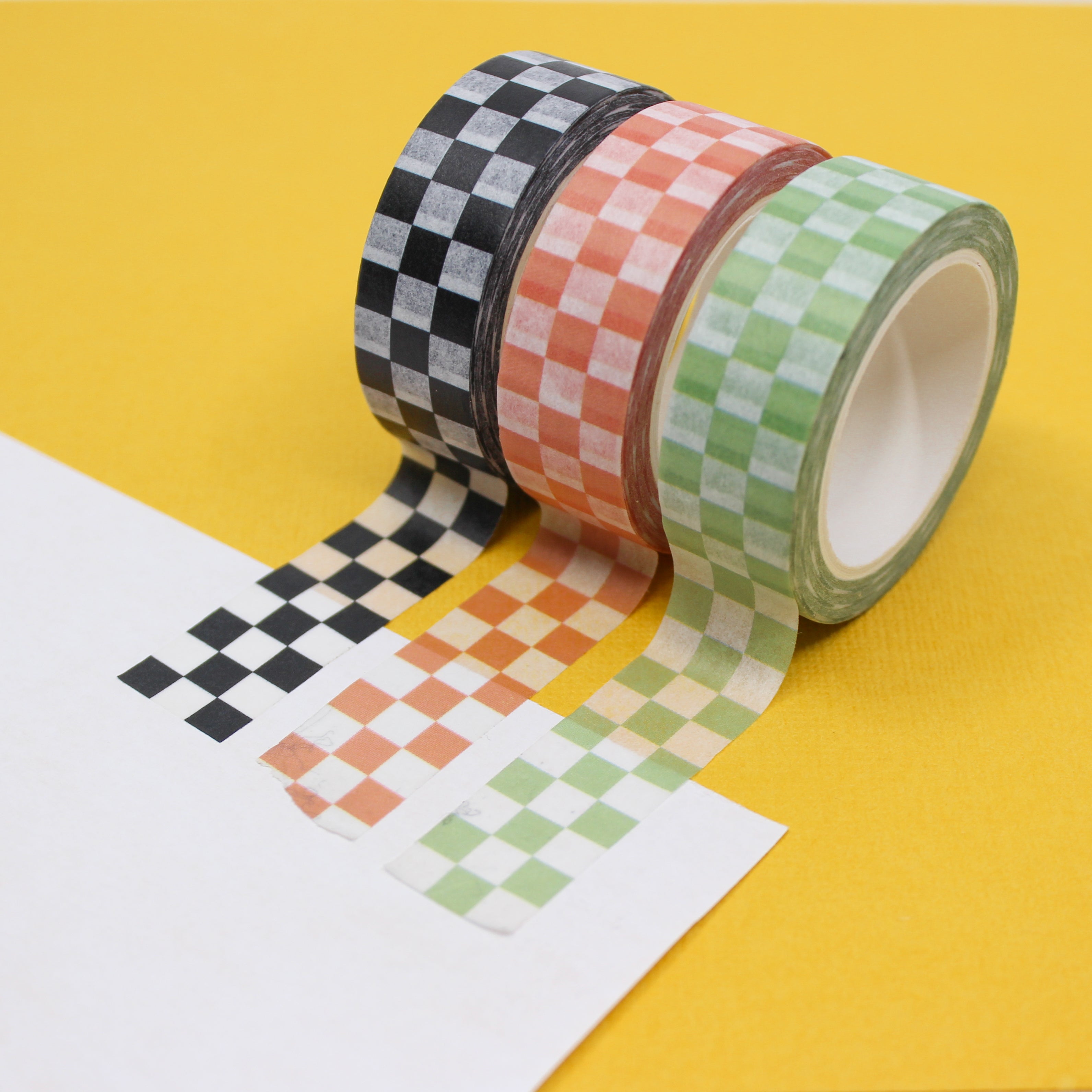 Green Checkerboard Washi Tapes