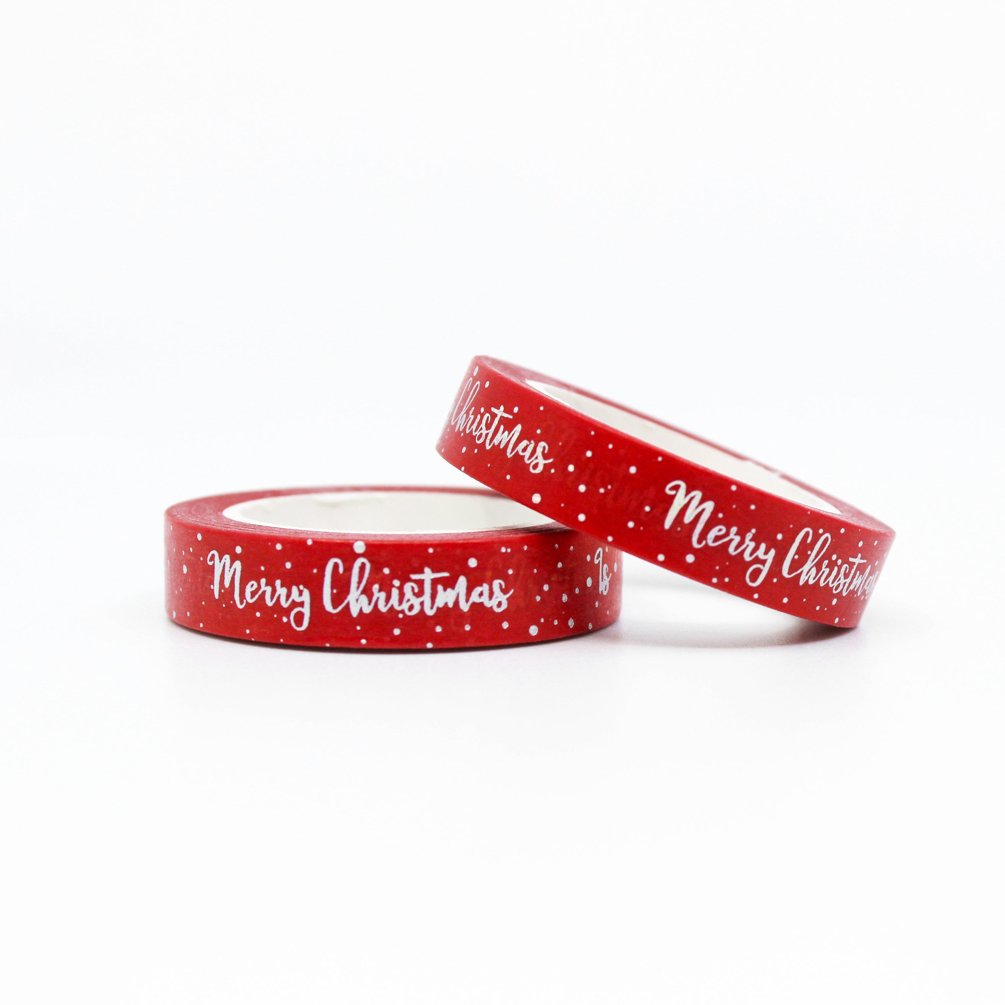 This is a roll of red Merry Christmas washi tapes from BBB Supplies Craft Shop
