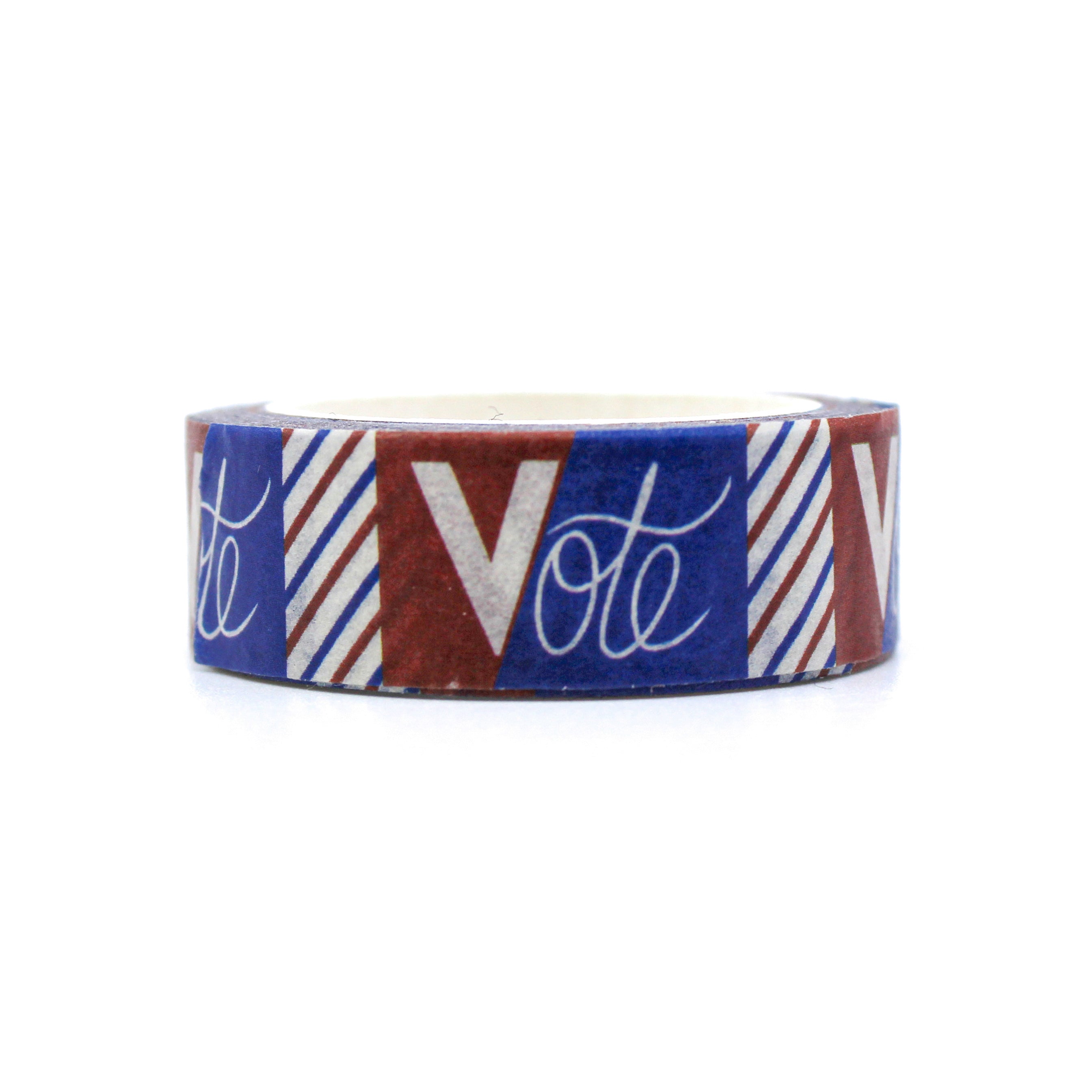 This is a red, white, and blue vote ballot washi tape from BBB Supplies Craft Shop