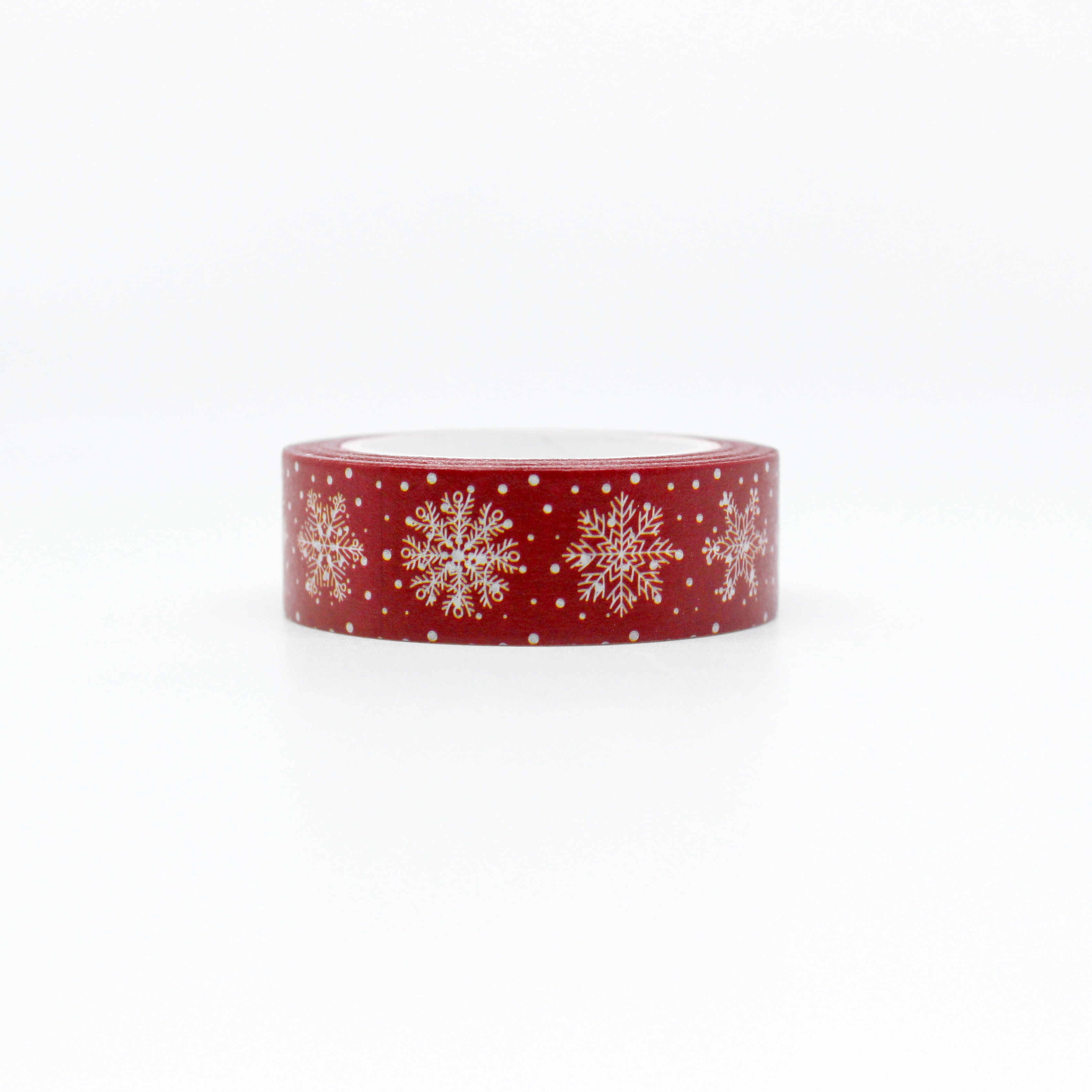 This is a Holiday Christmas dark red snowflake washi tapes from BBB Supplies Craft Shop