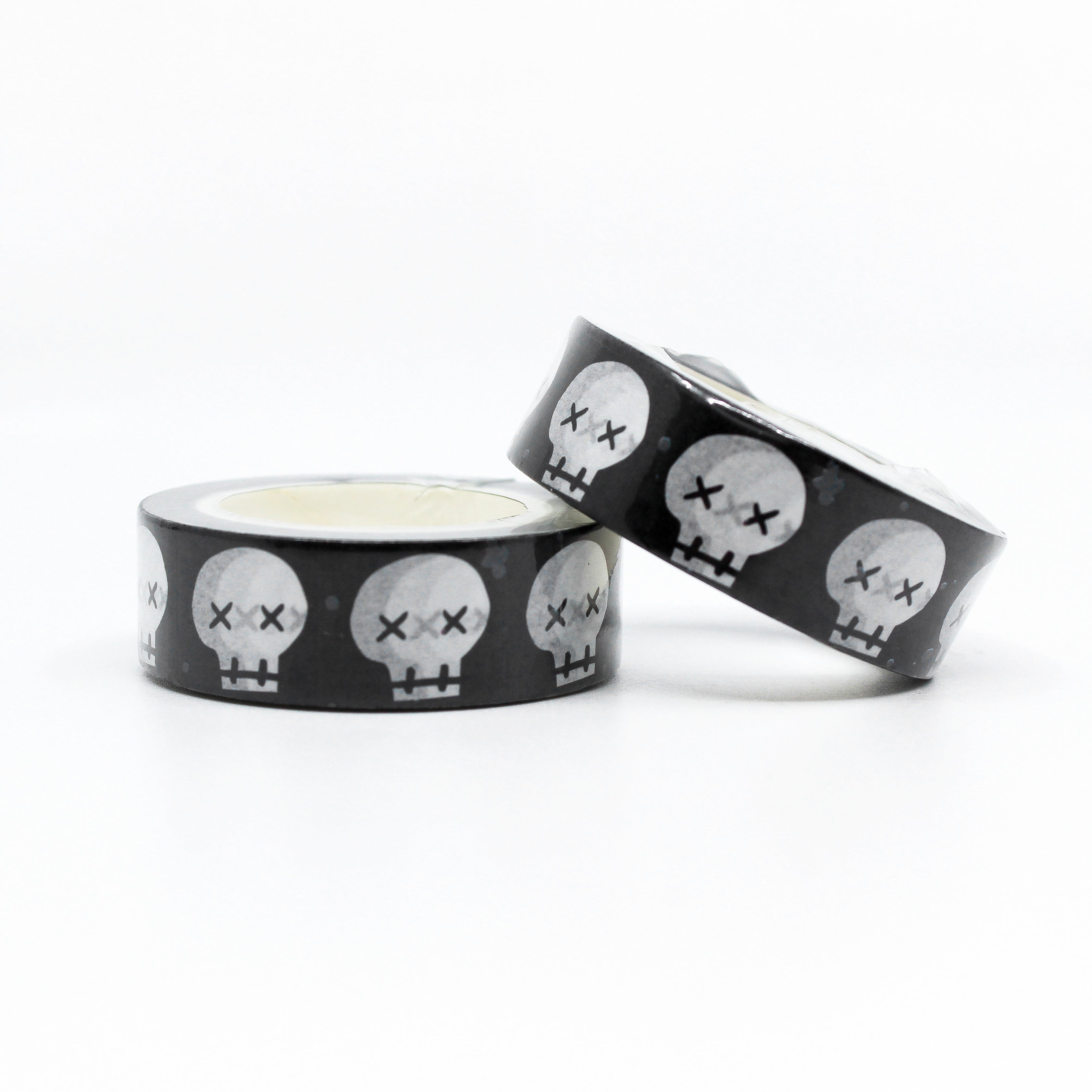 This is a roll of Halloween skulls with x's eyes washi tapes from BBB Supplies Craft Shop