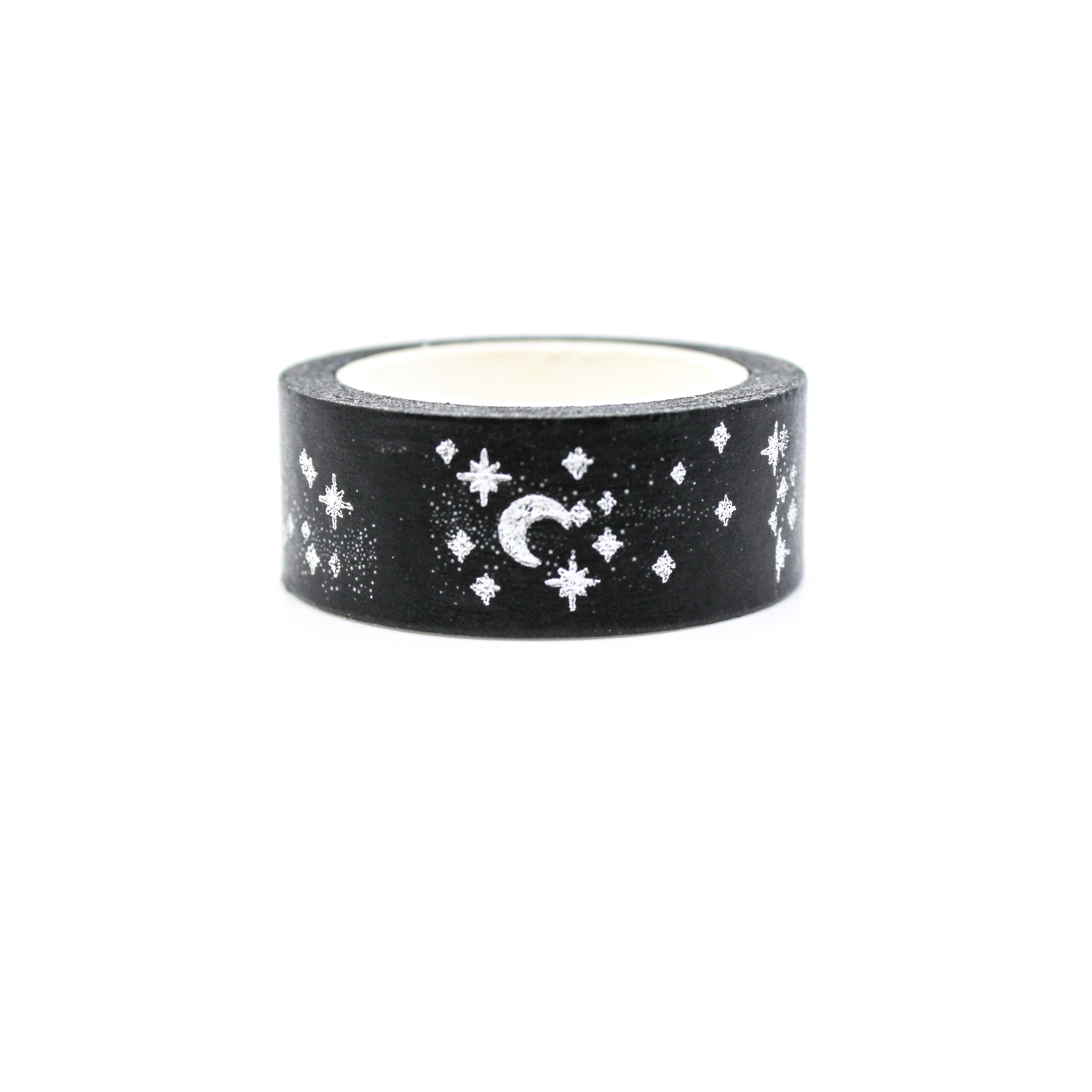This is a nice view of celestial stars and moons in black washi tapes from BBB Supplies Craft Shop