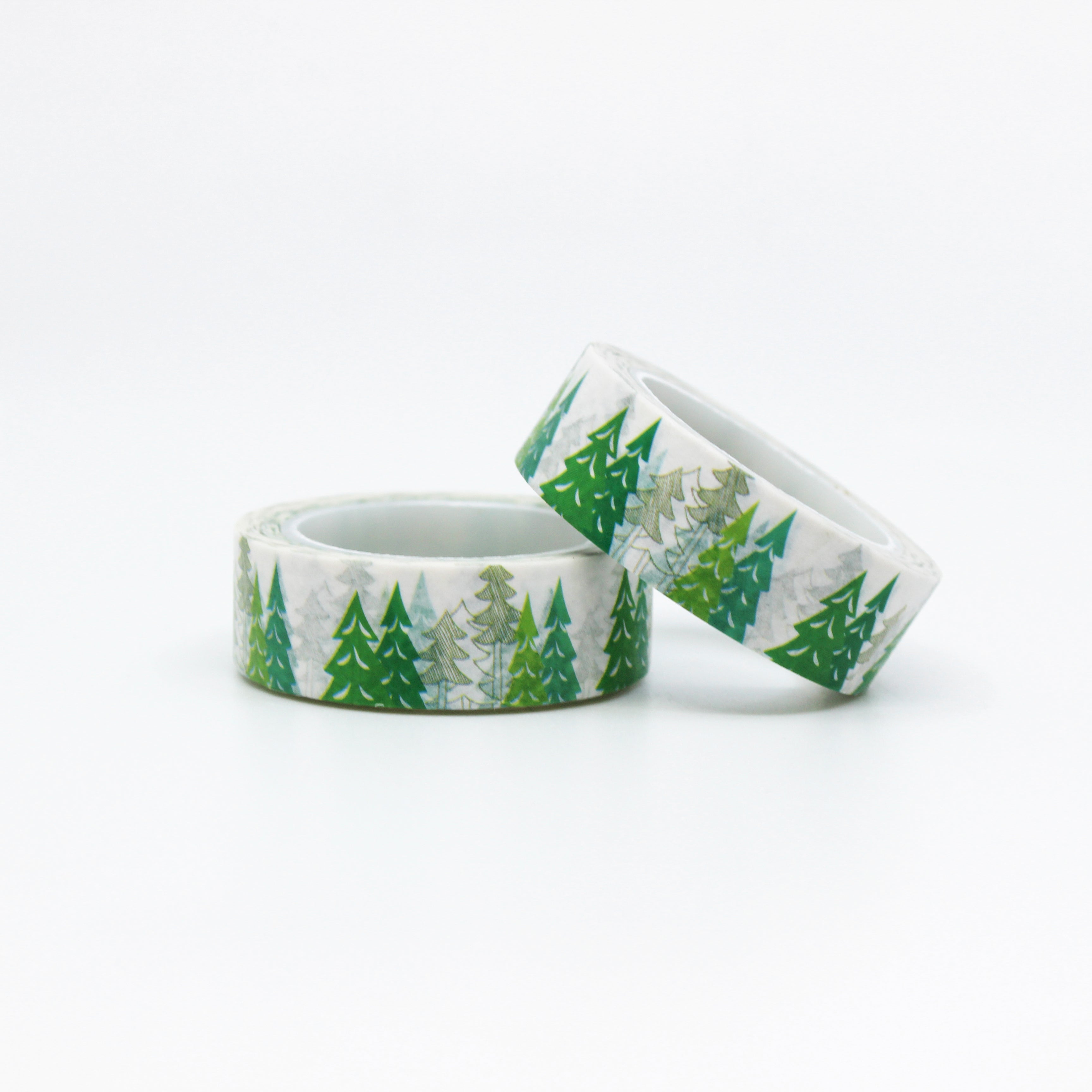 This is a roll of green Christmas pine tree washi tapes from BBB Supplies Craft Shop