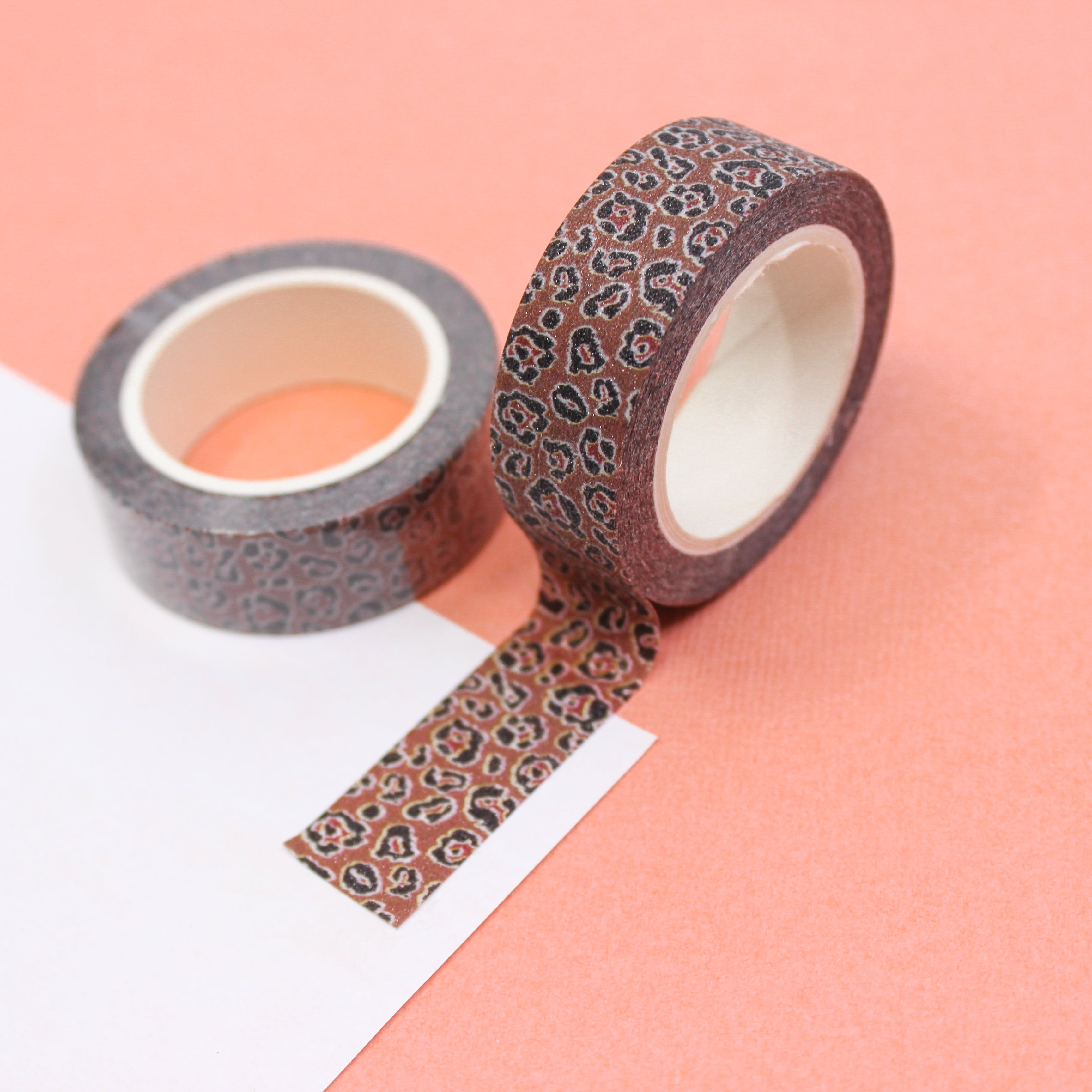 This is a brown leopard print themed washi tape from BBB Supplies Craft Shop