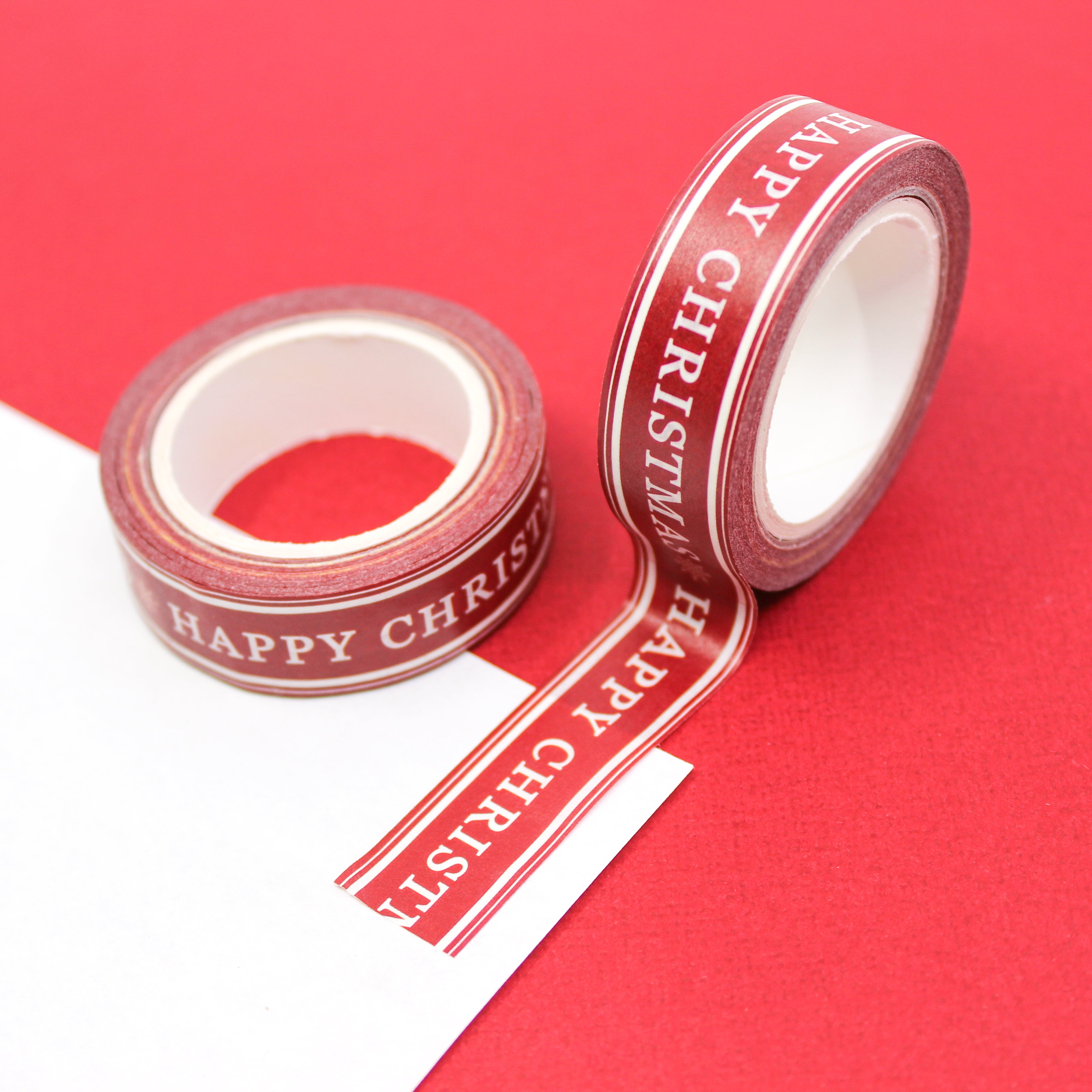 This is a Happy Christmas greetings view themed washi tape from BBB Supplies Craft Shop