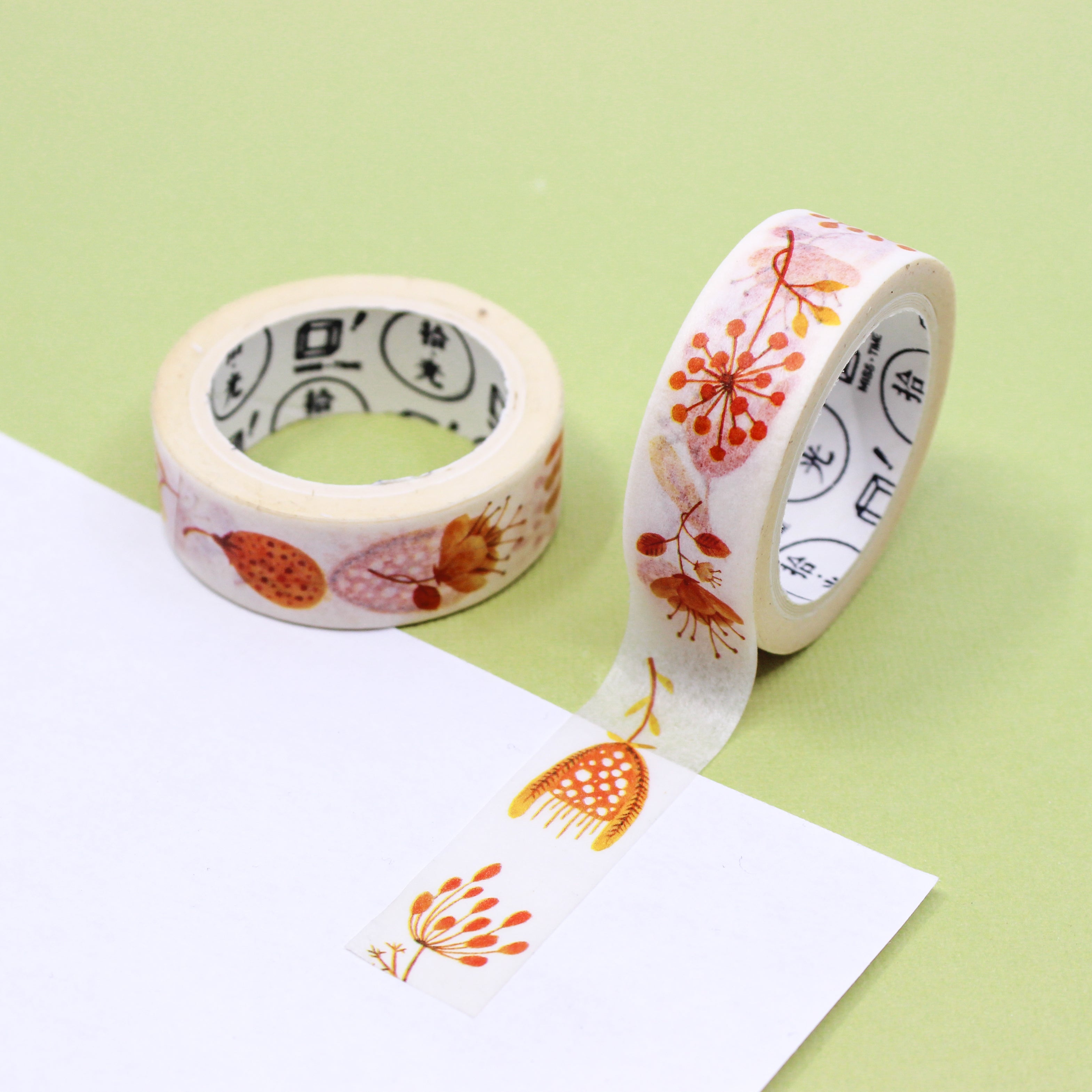 Orange Autumn Acorns and Fall Leaf pattern tape is perfect for your journal spread. This tape is sold at BBB Supplies Craft Shop.