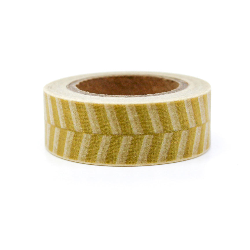 This fun and unique chevron pattern resembles a zipper. It will make a super cute addition to your washi collection. We sell this style of chevron tape in Yellow, brown and grey in our shop. This tape is sold at BBB Supplies Craft Shop.