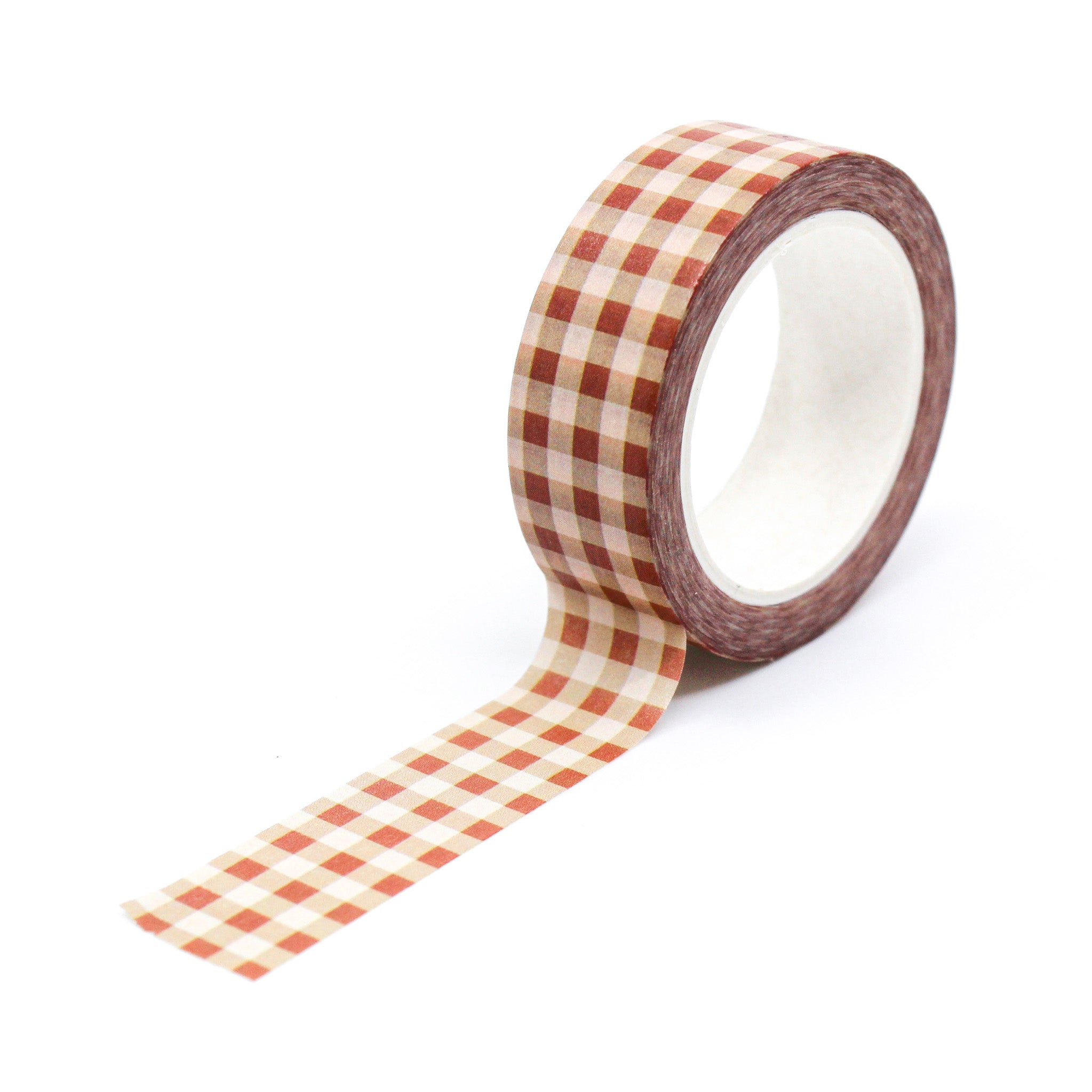 his is a full pattern repeat view of yellow plaid washi tape from BBB Supplies Craft Shop