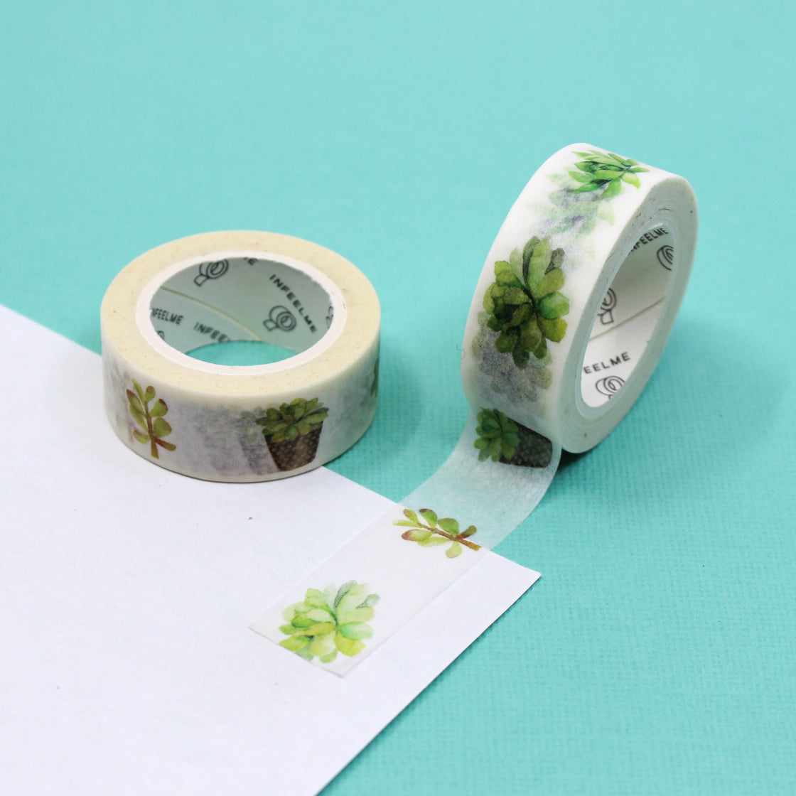 This pretty green succulent desert flower tape is a vibrant floral pattern perfect for your BUJO and craft projects. Spring is in the air with this gorgeous tape from BBB Supplies Craft Shop.