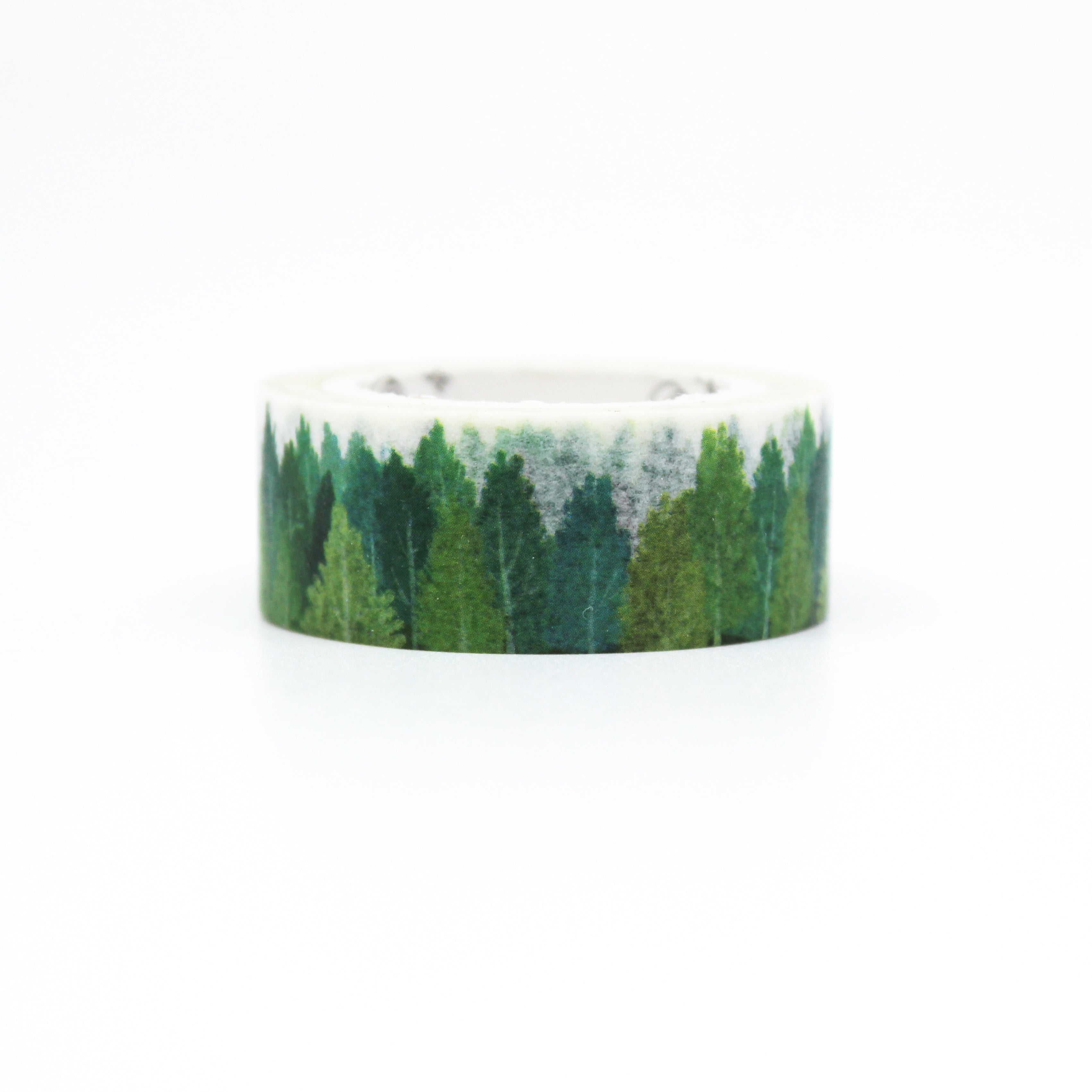 This is a nice view of green layered forest landscape tree washi tape from BBB Supplies Craft Shop