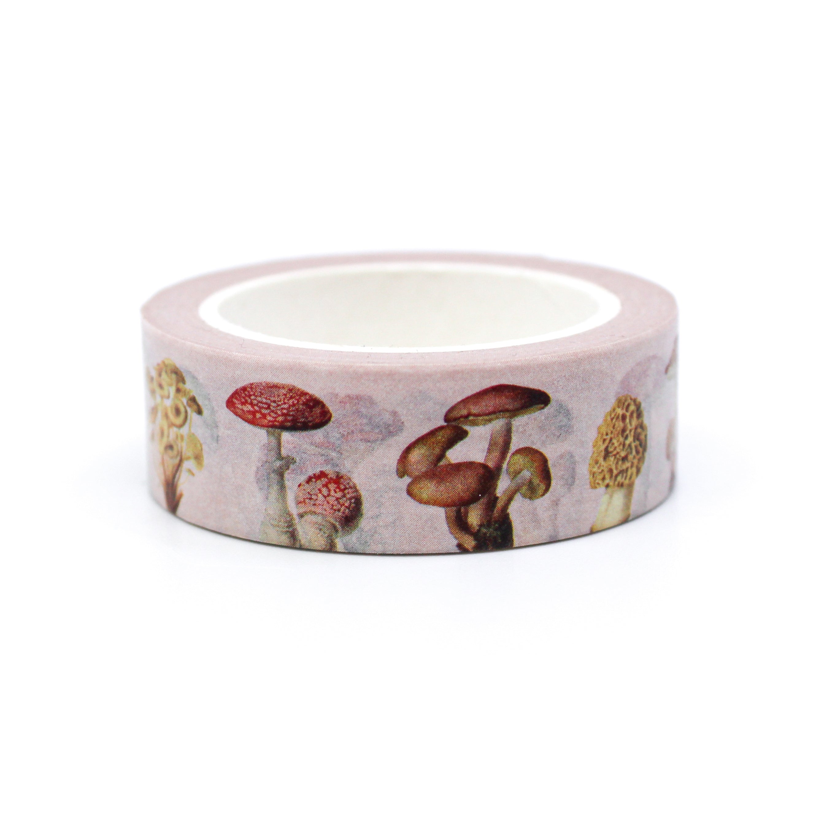 This is colorful view of forest whimsical mushroom themed washi tape from BBB Supplies Craft Shop