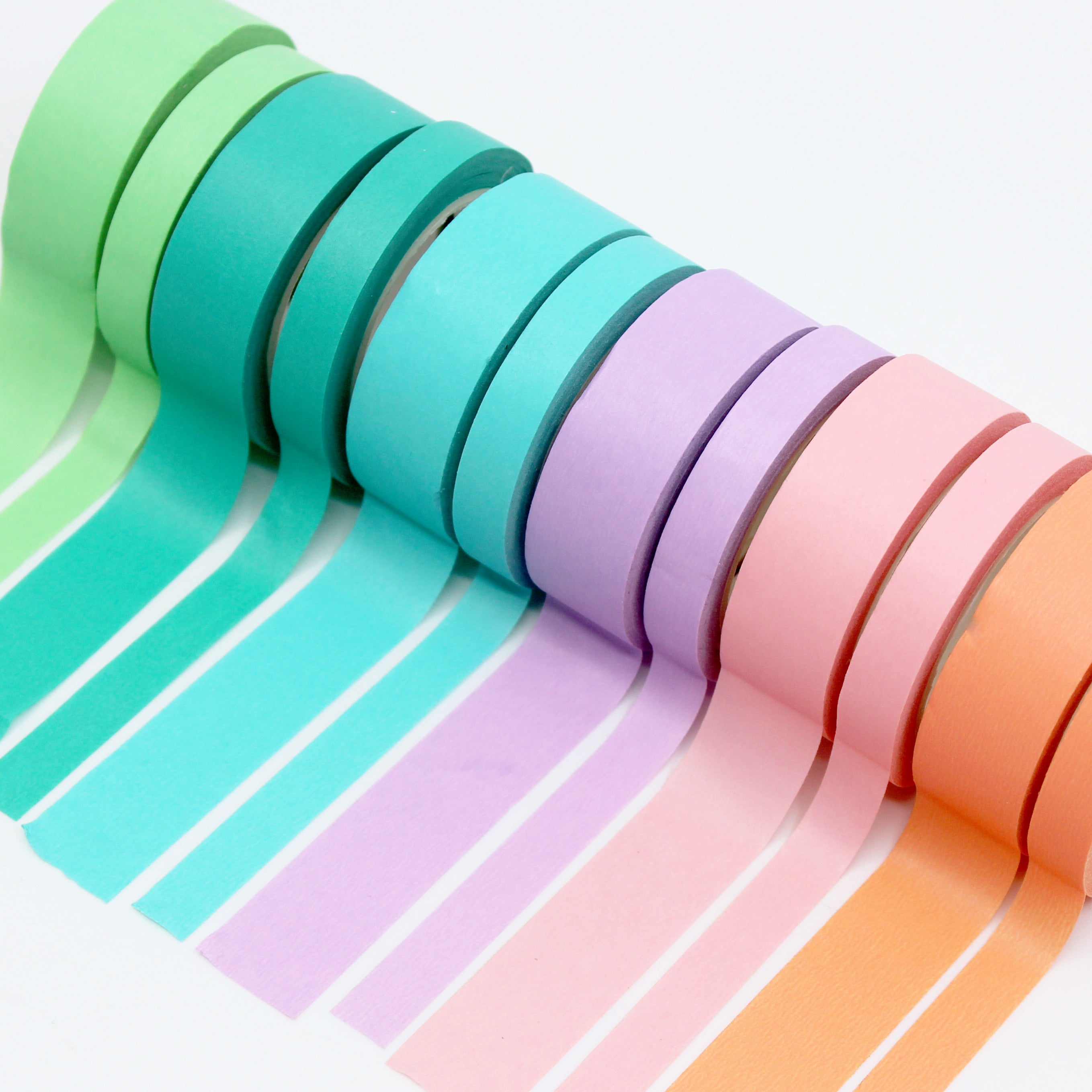 This pastel lavender purple washi tape is vibrant and fun. This washi tape is part of our solid neon thick-thin matching duo washi collection. Find the perfect color for any project in BBB Supplies' thick-thin solids collection, from neon to neutral to pastel and more. This tape is sold at BBB Supplies Craft Shop.