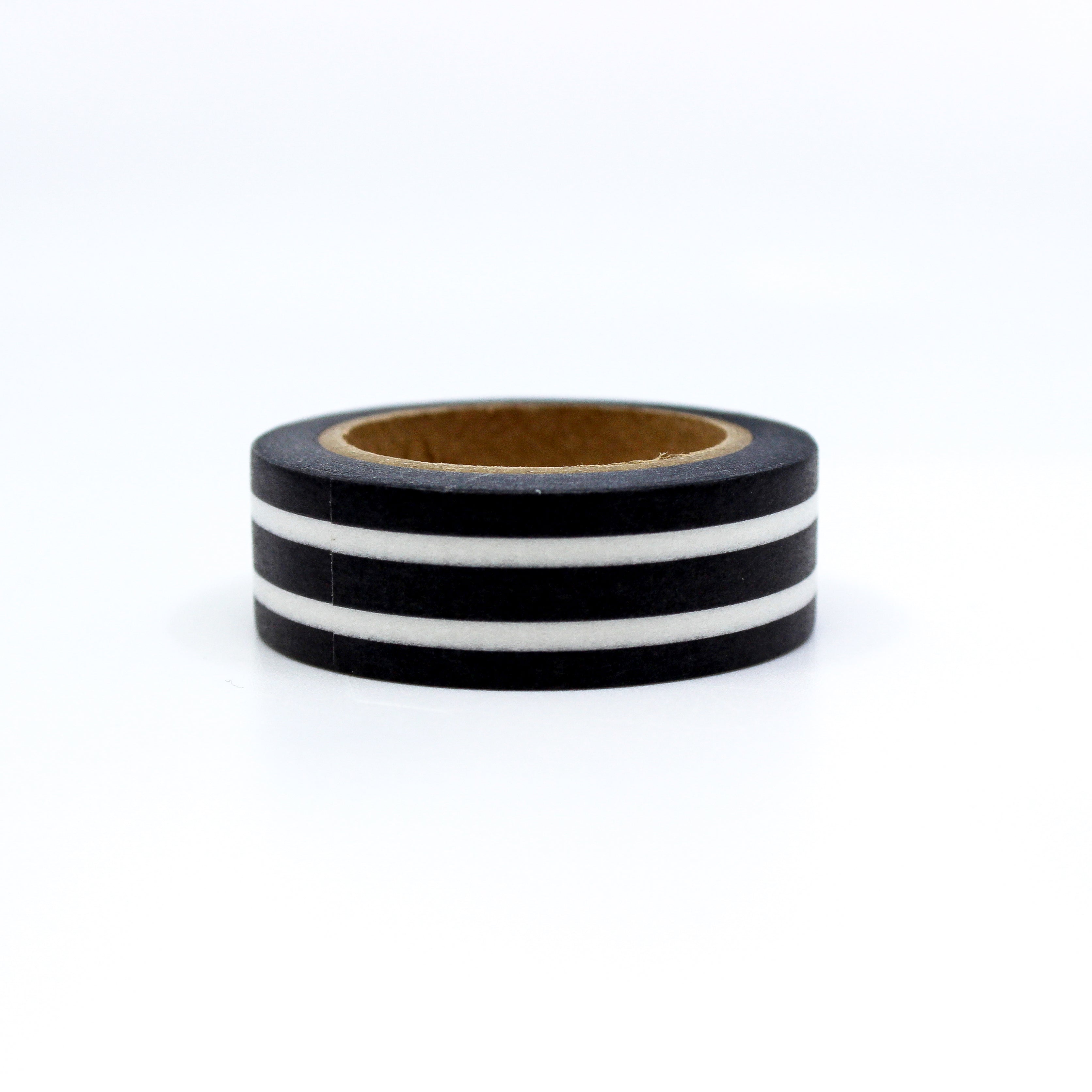 Thick Black and White Horizontal Stripe Washi