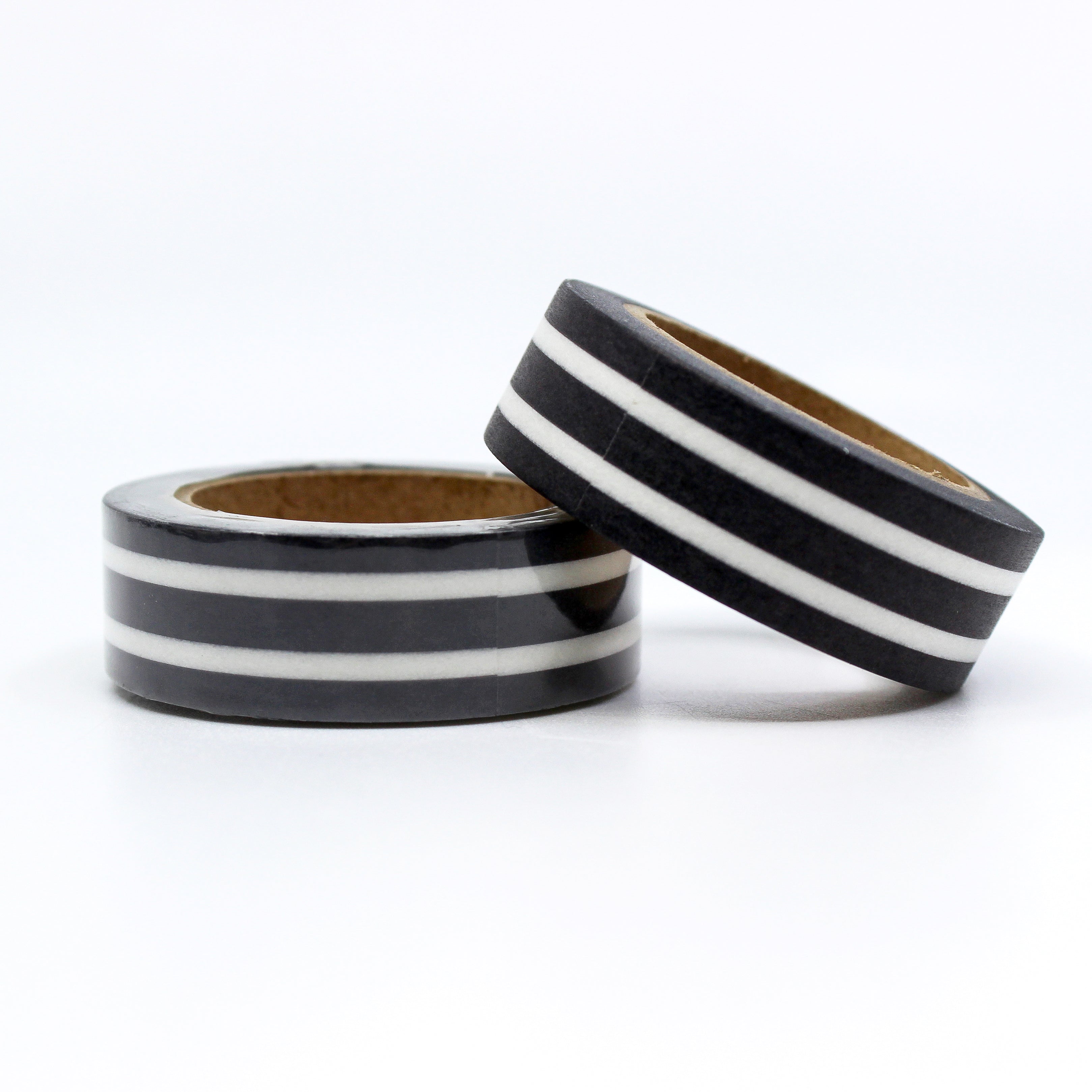 Thick Black and White Horizontal Stripe Washi