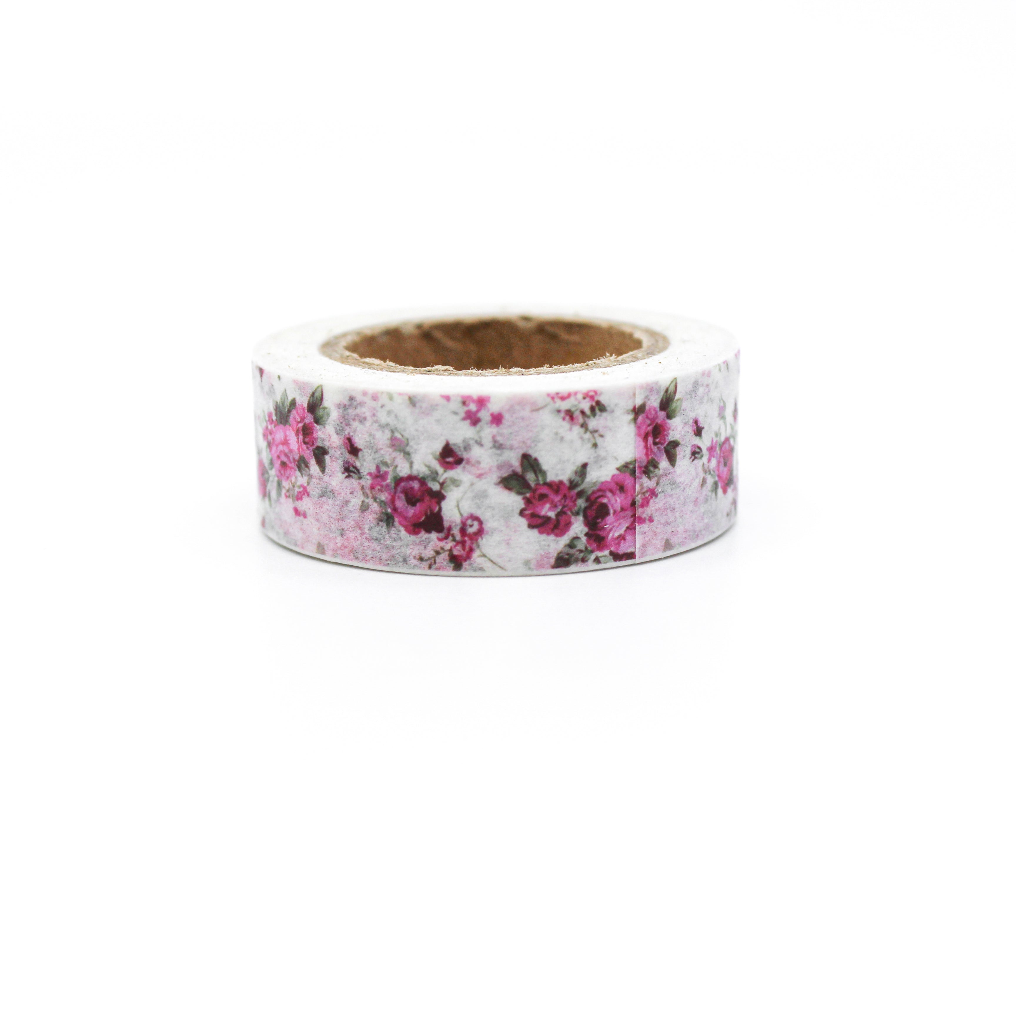 This is a minimalistic pink rose pattern washi tape from BBB Supplies Craft Shop