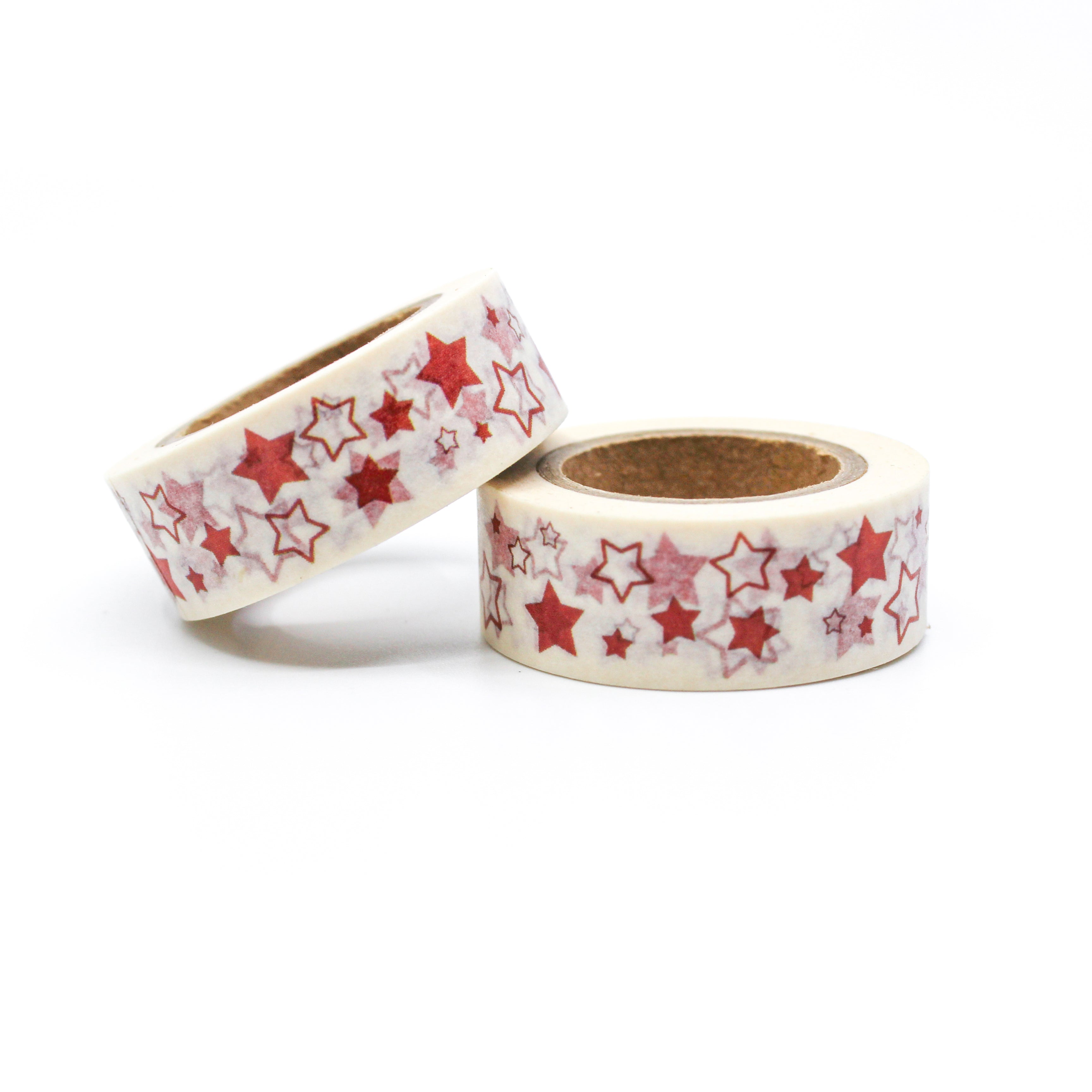 This is a cute red and white mini-stars pattern for Journal Supplies, Scrapbooking washi tapes from BBB Supplies Craft Shop