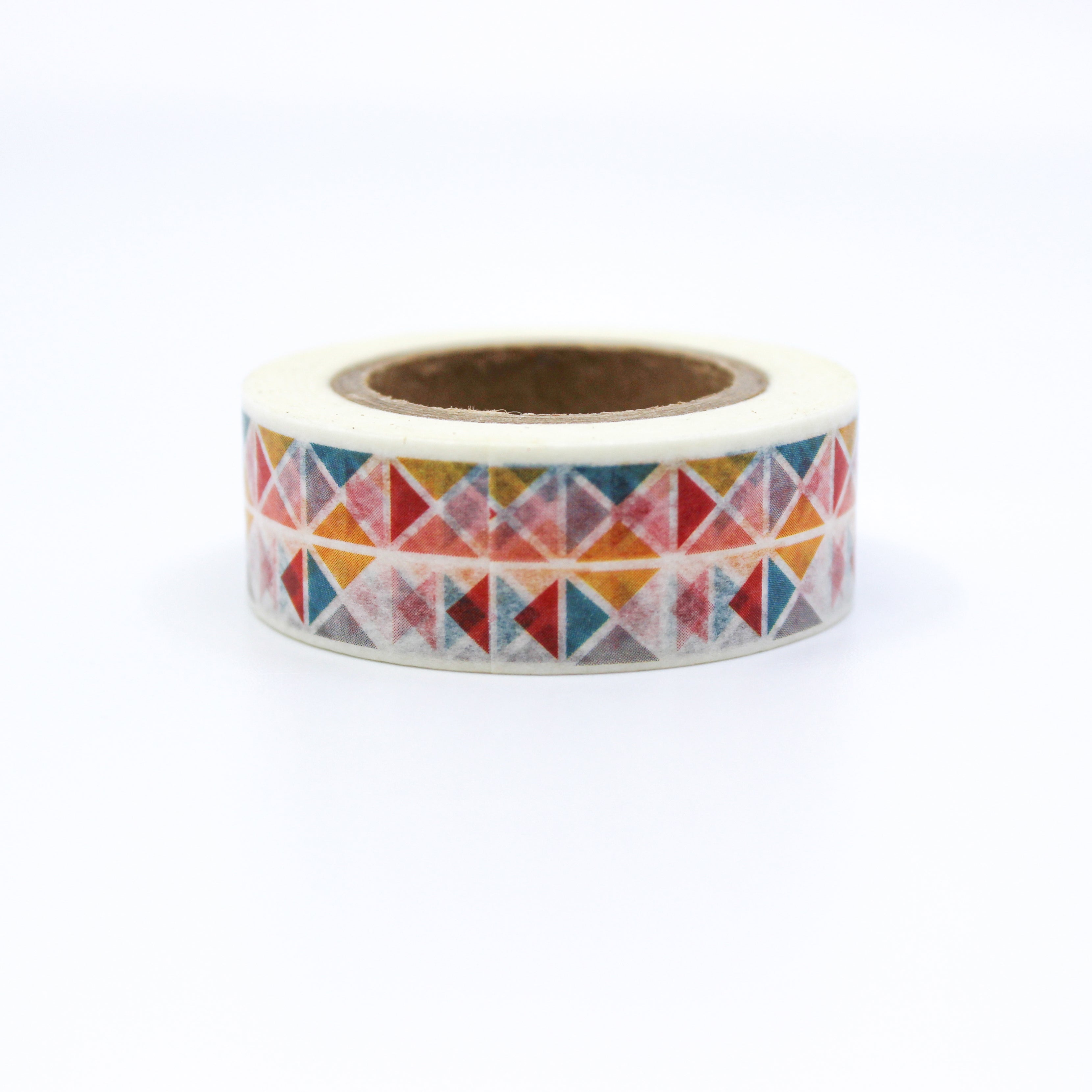 This is a cute Bauhaus triangle in a white background washi tape from BBB Supplies Craft Shop