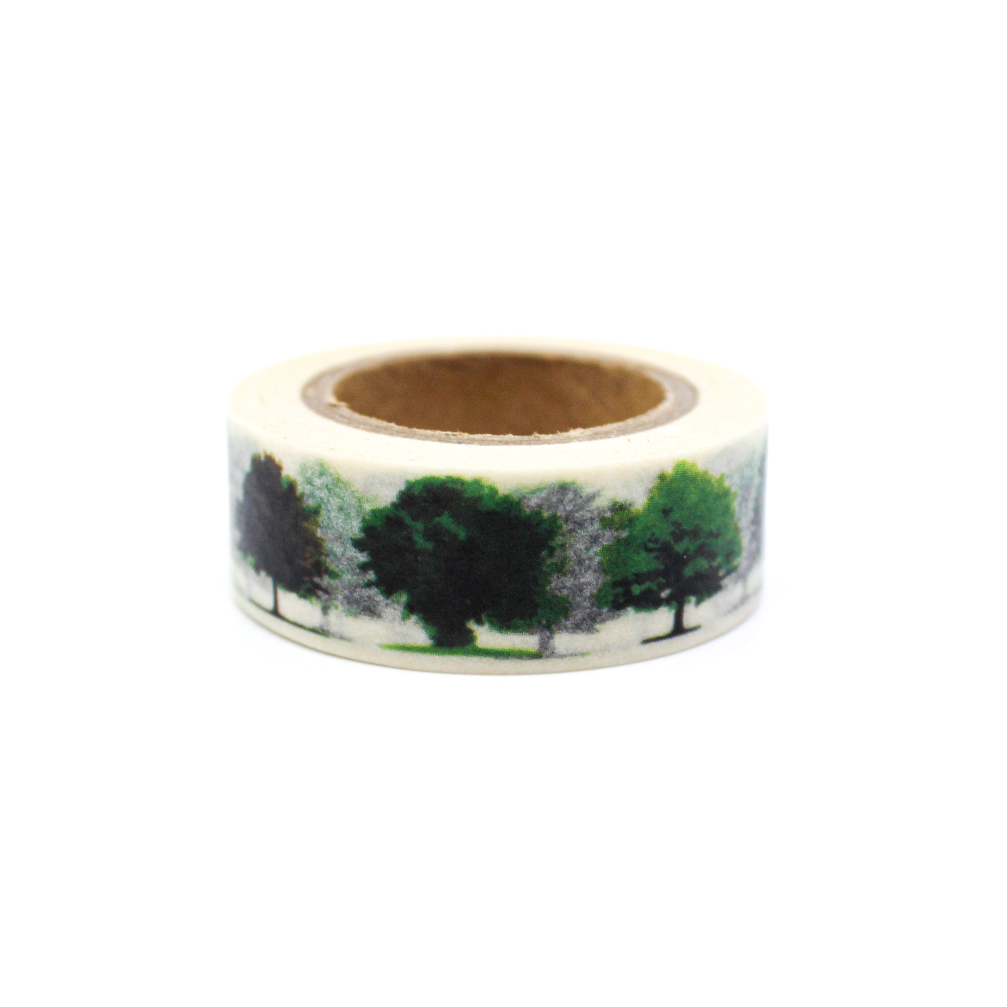 This is a collection of forest tree in a white background washi tape from BBB Supplies Craft Shop