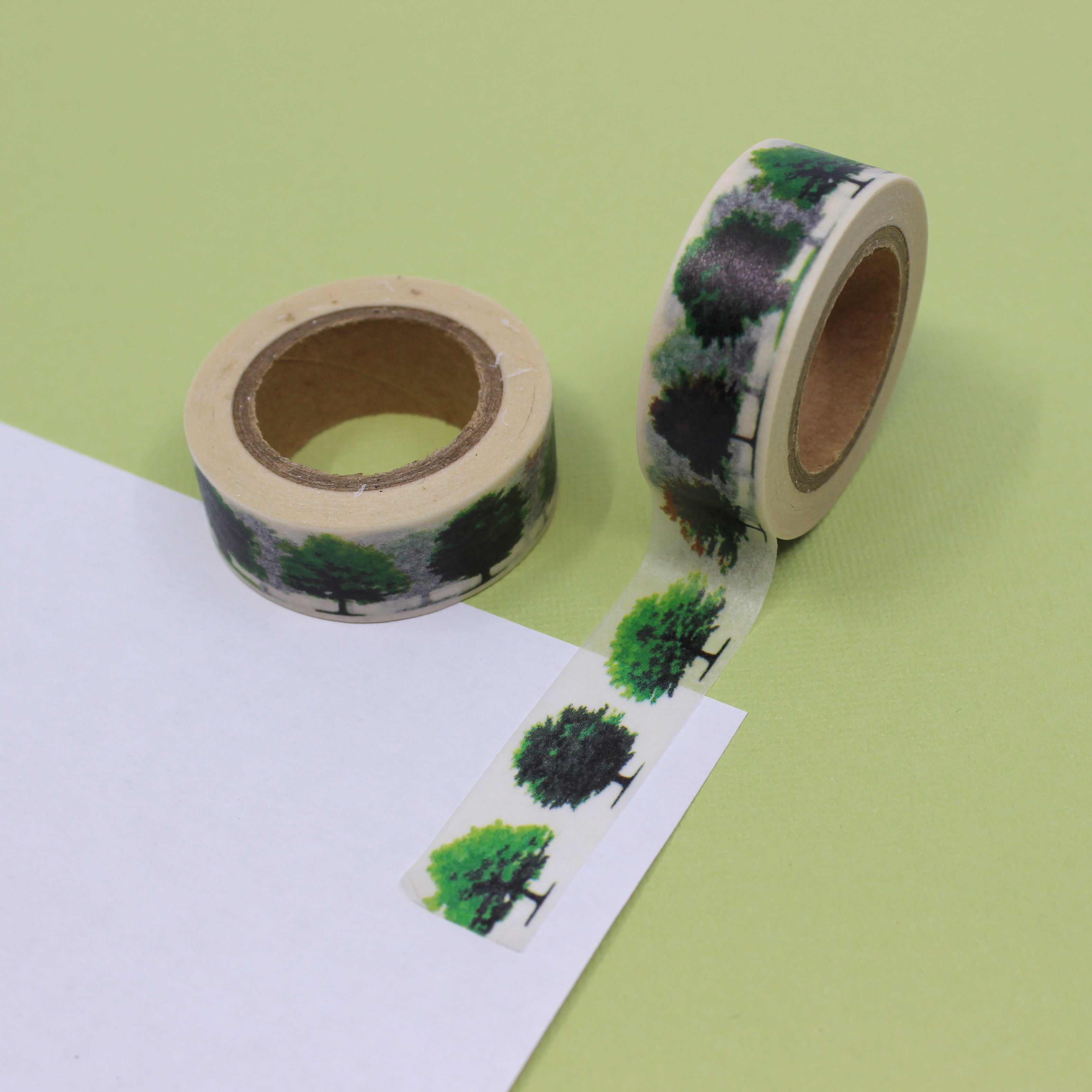 This is a green forest trees washi tape from BBB Supplies Craft Shop