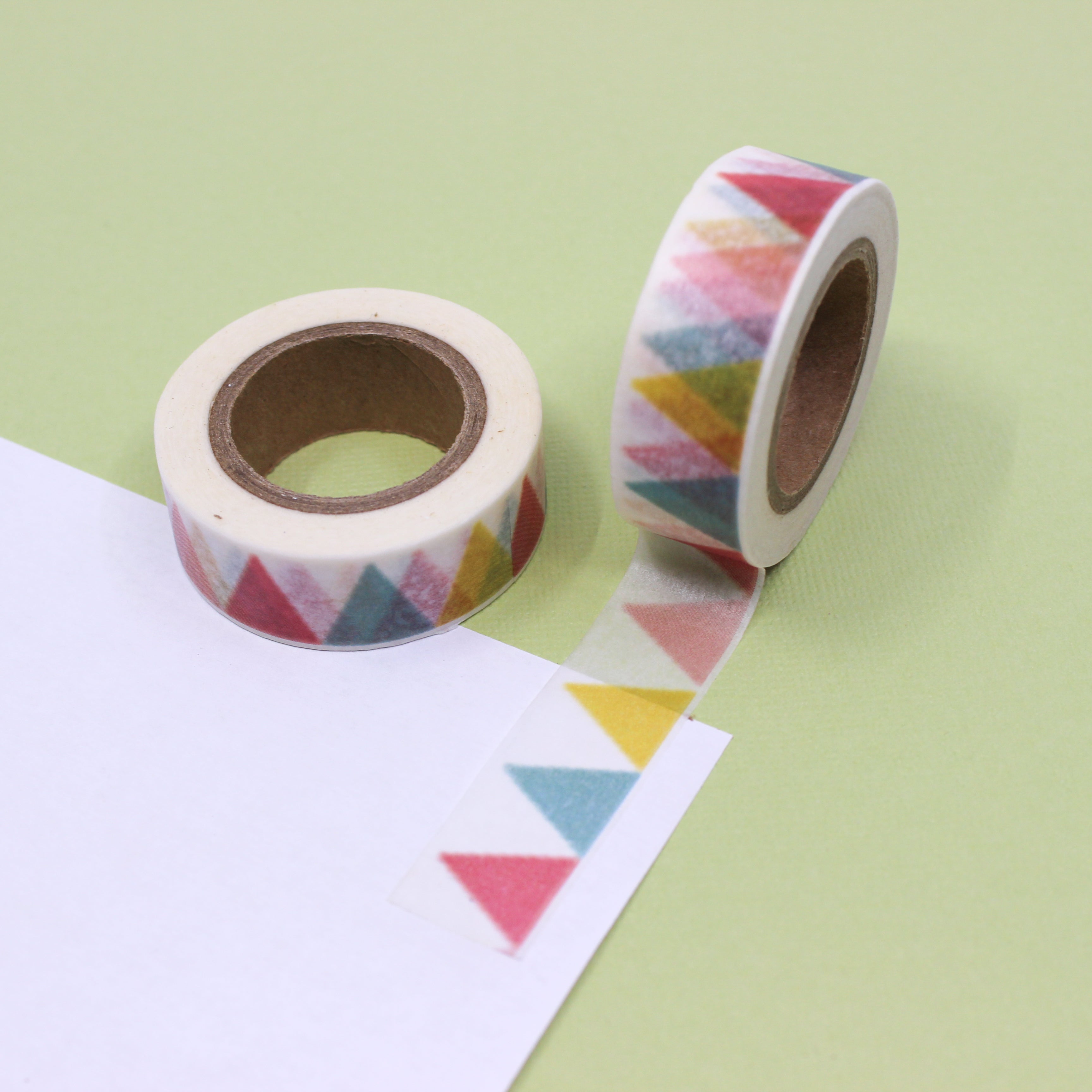 This is a multi color triangle washi tape from BBB Supplies Craft Shop