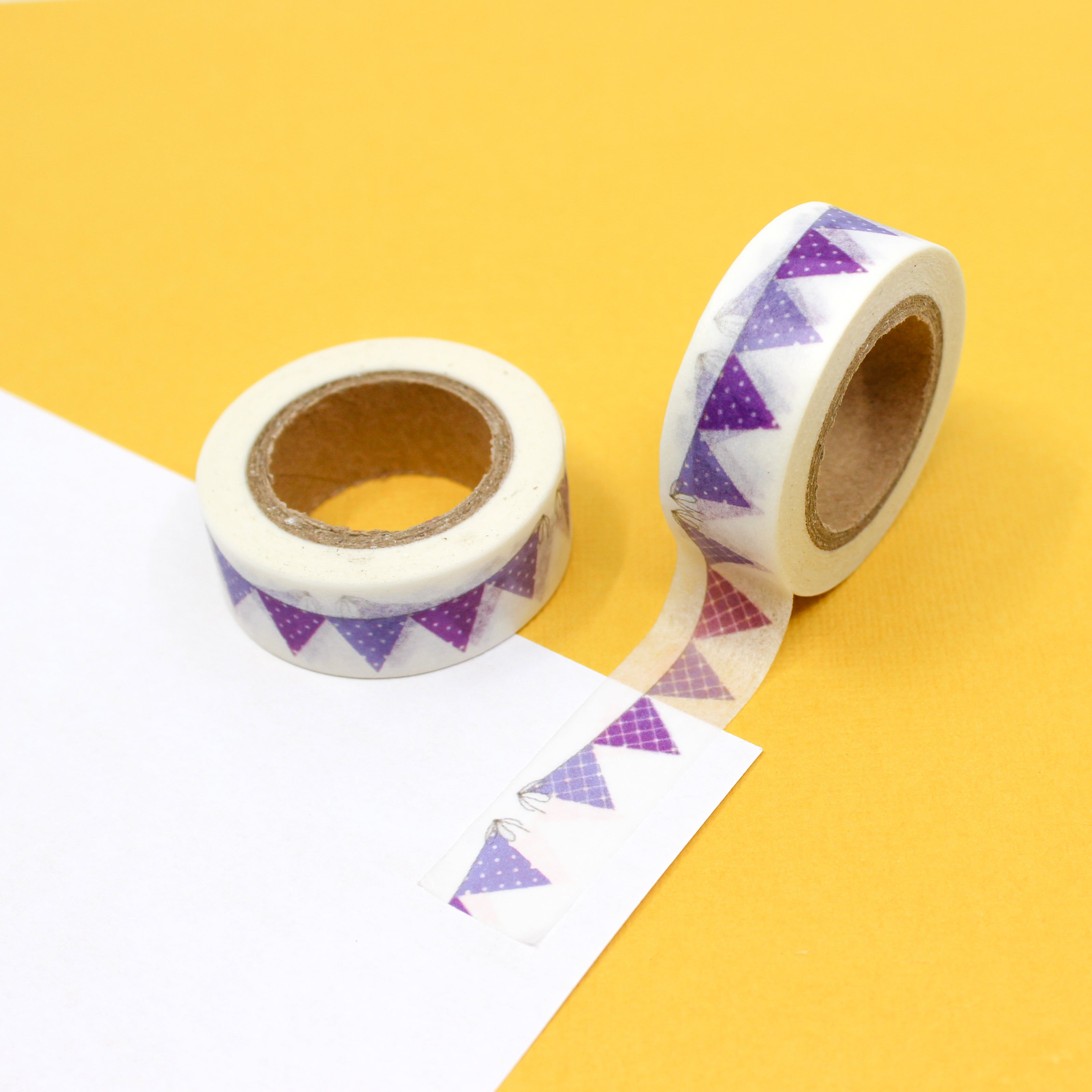 This is a multi strung purple flag pattern Washi Tape from BBB Supplies Craft Shop