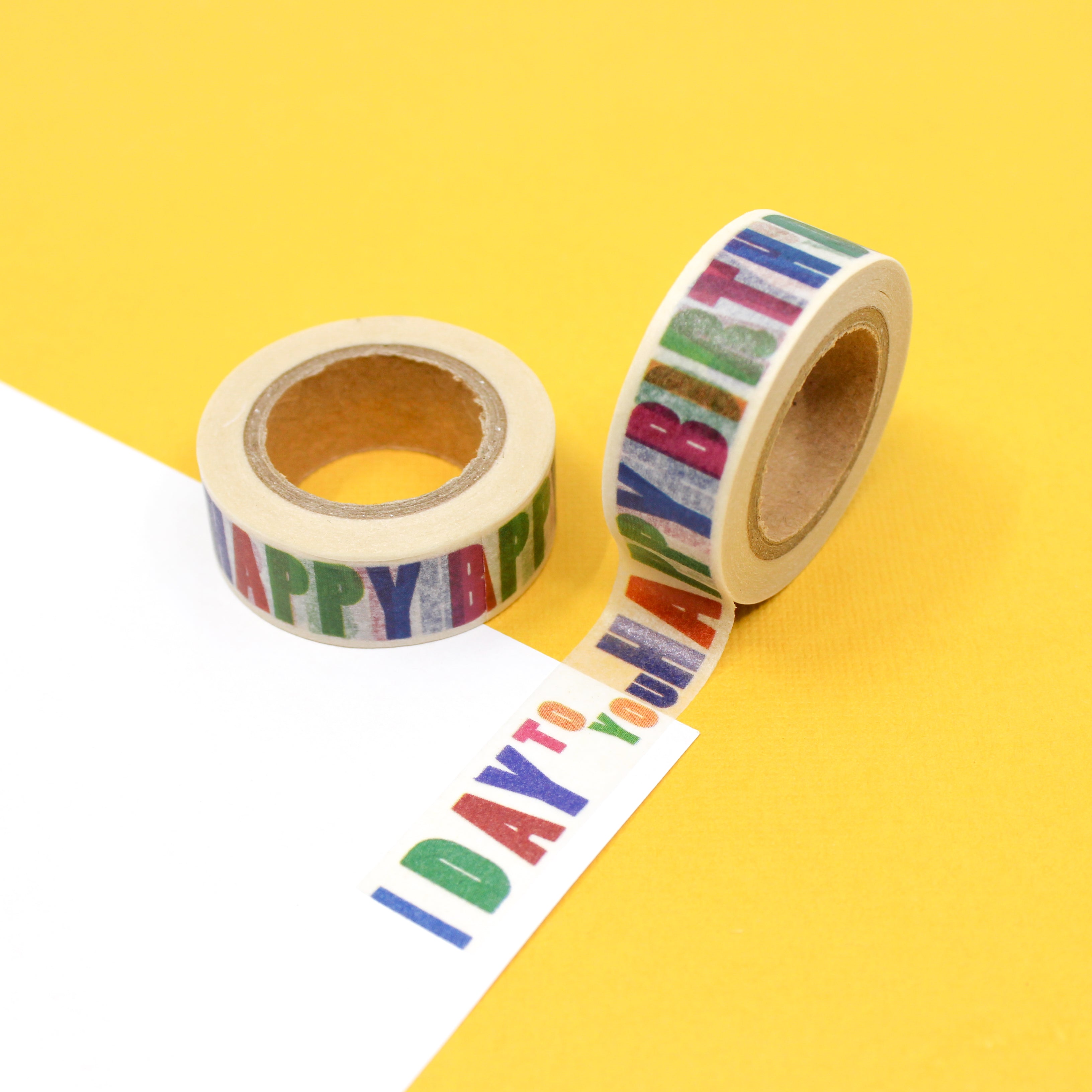 This is a happy birthday to you-themed washi tape from BBB Supplies Craft Shop