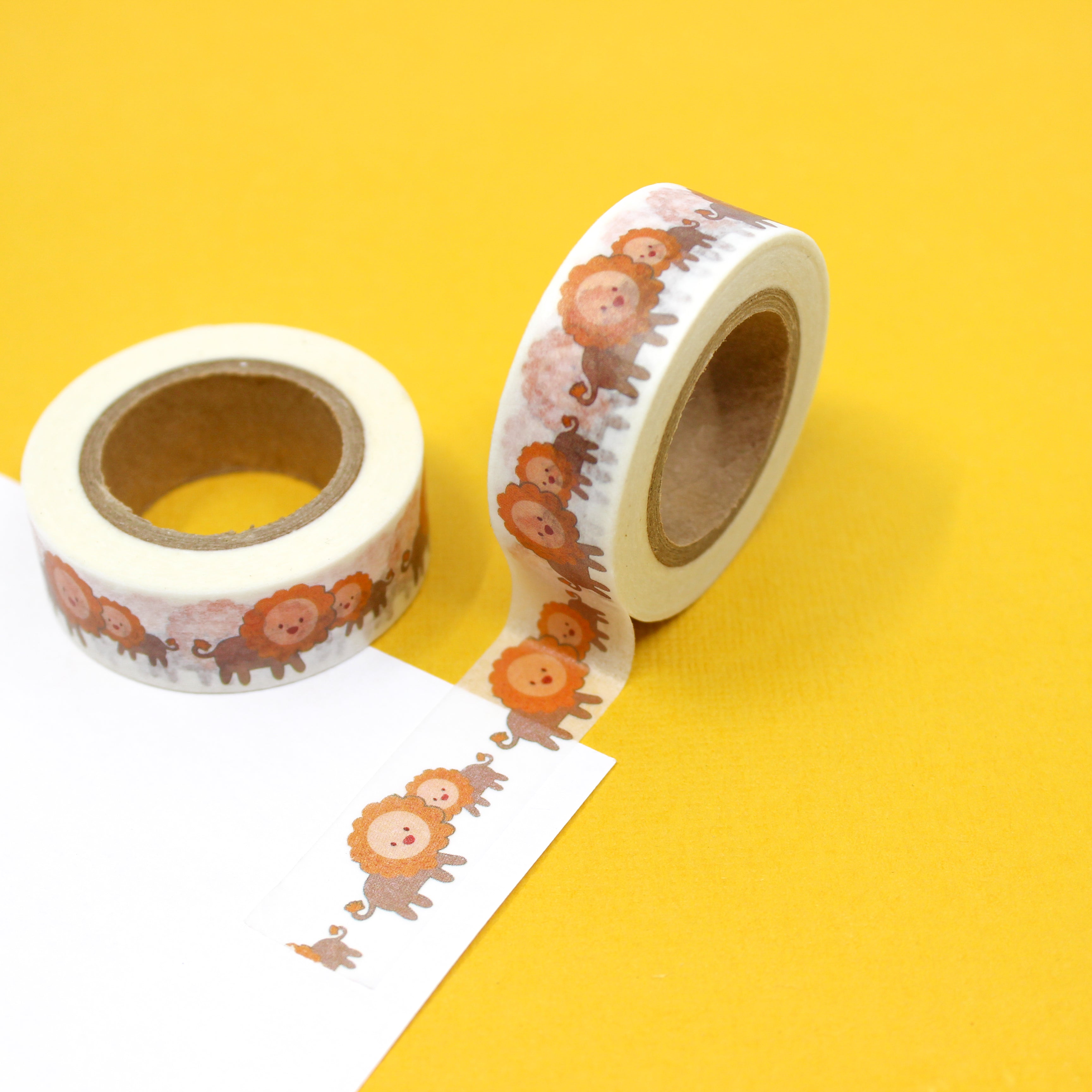 This is an cute flowery face of momma and cub lions themed washi tape from BBB Supplies Craft Shop