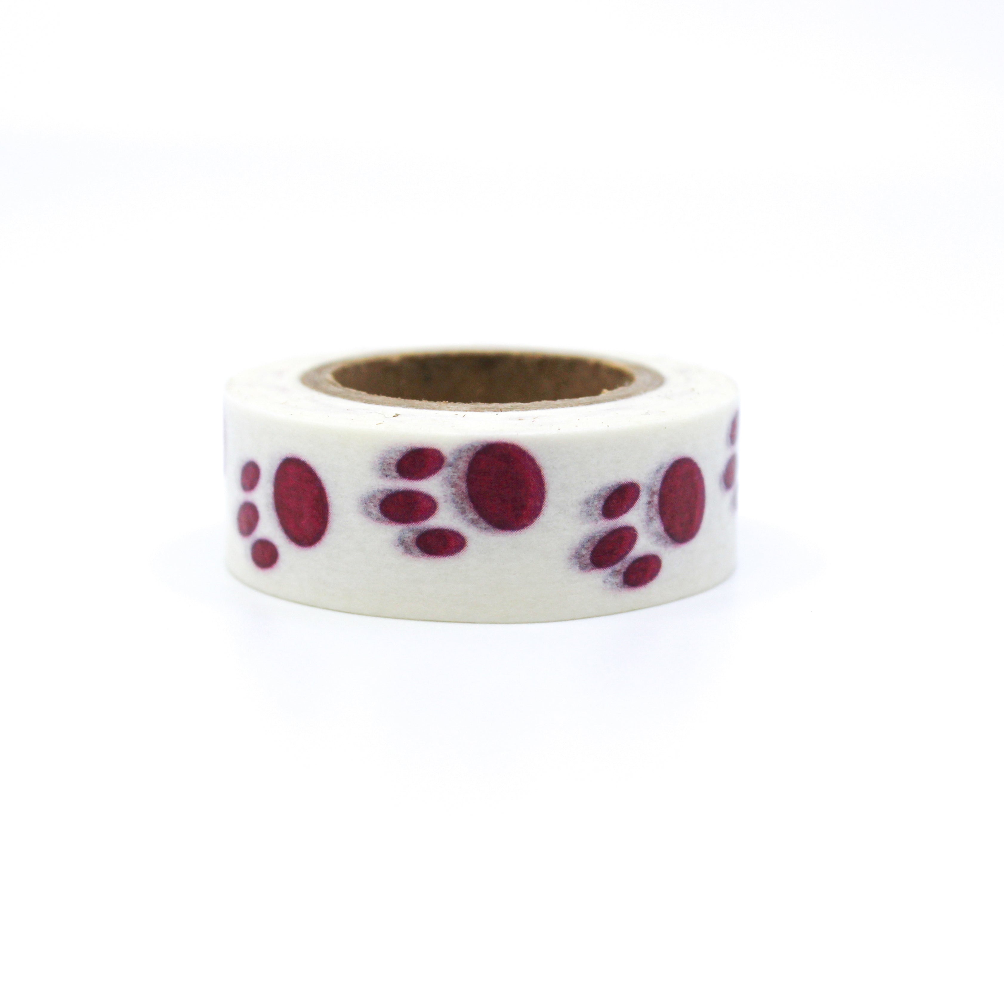 This is a pink animal paw prints of your favorite house pet washi tapes from BBB Supplies Craft Shop