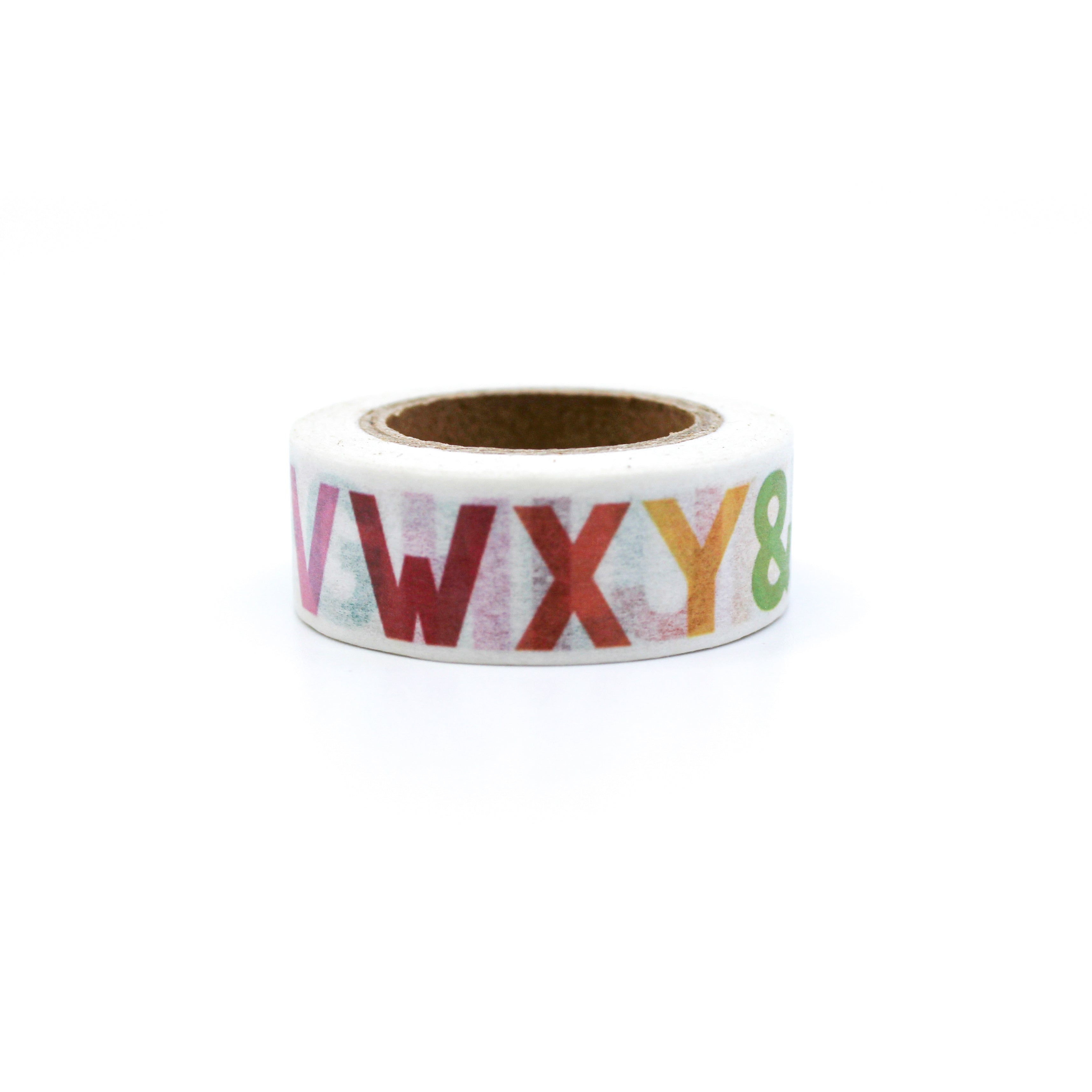 This is a cute colorful capital letters in alphabetical order washi tape from BBB Supplies Craft Shop