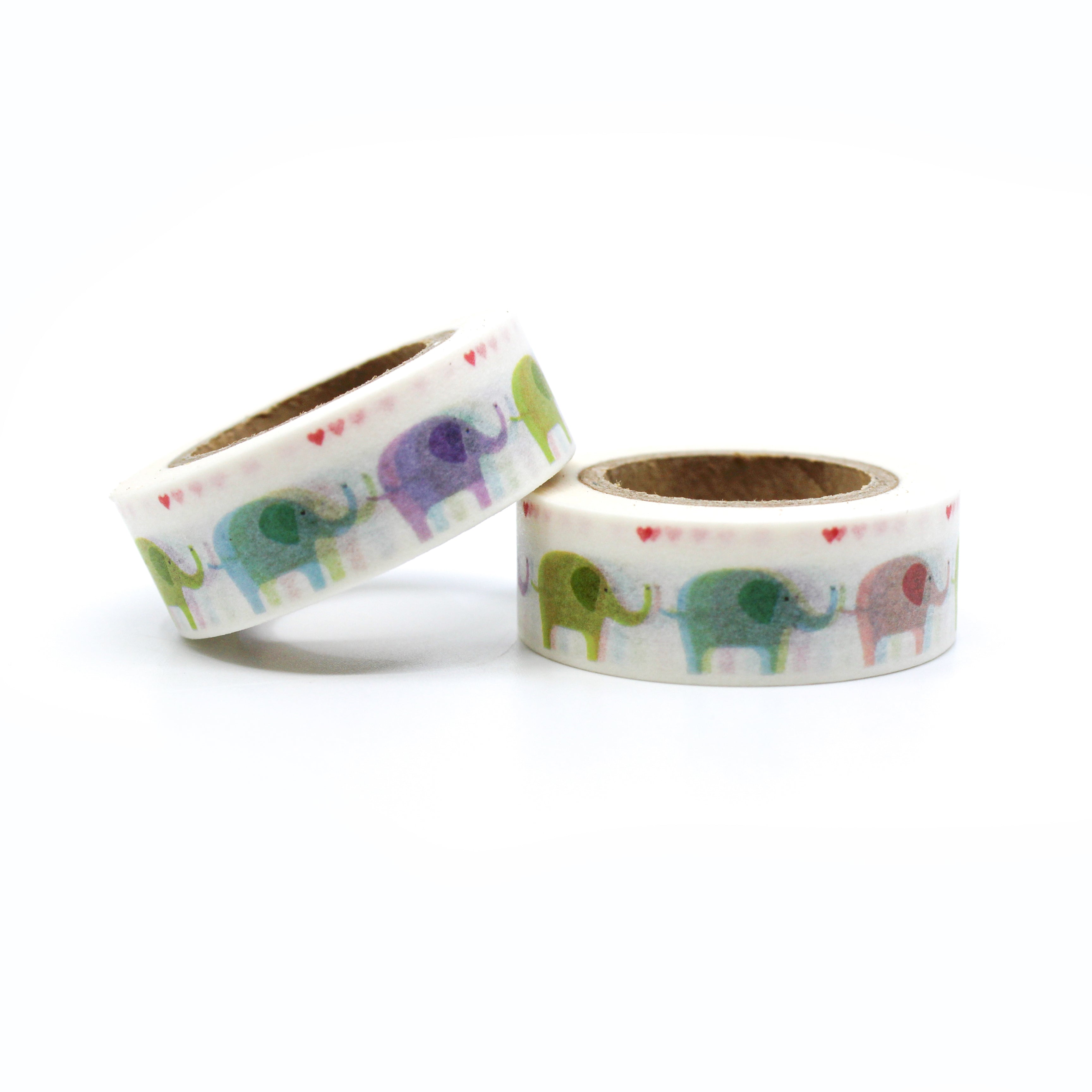 This is a multi-color elephants pattern for Journal Supplies, Scrapbooking washi tapes from BBB Supplies Craft Shop