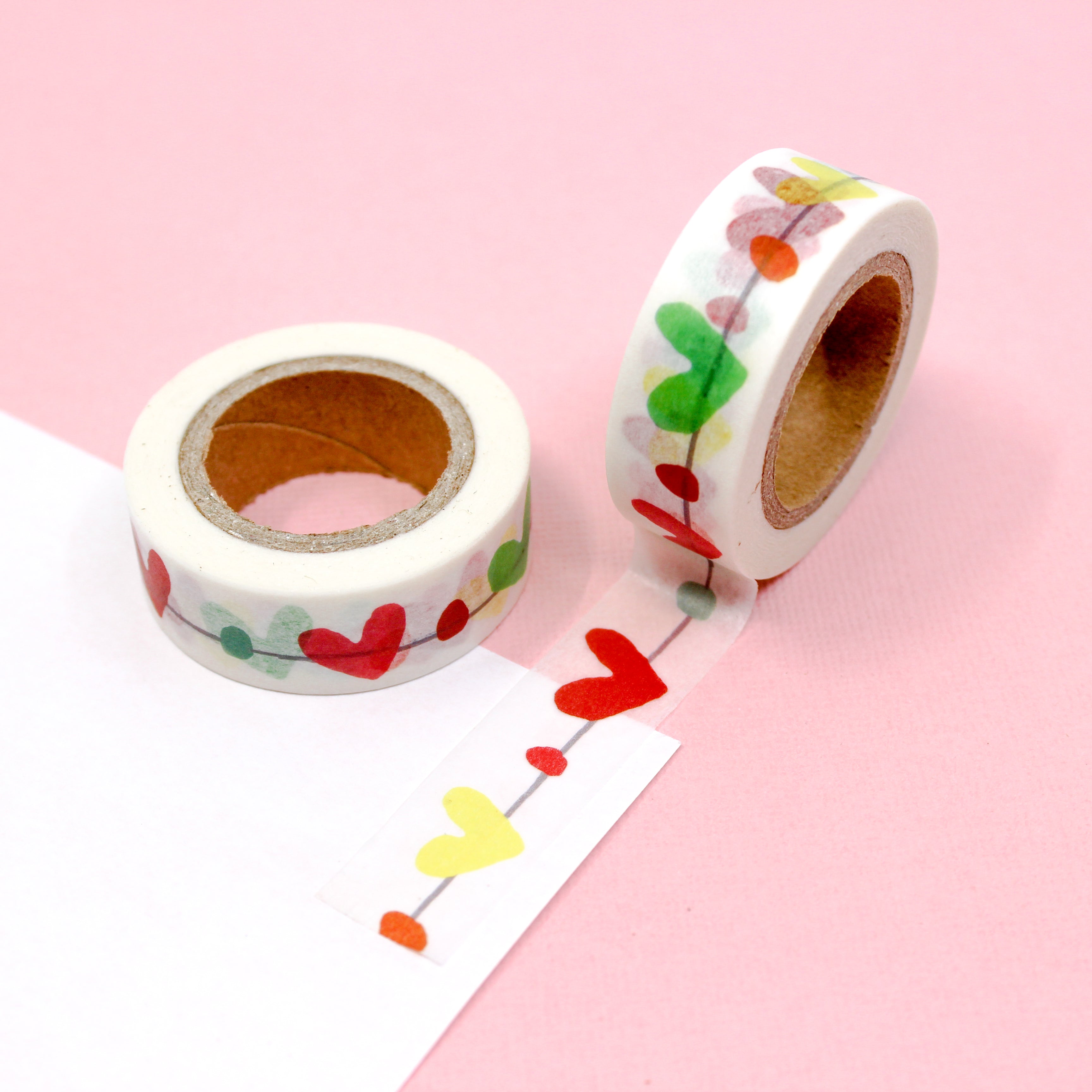 This is a colorful hearts on a wire washi tape from BBB Supplies Craft Shop