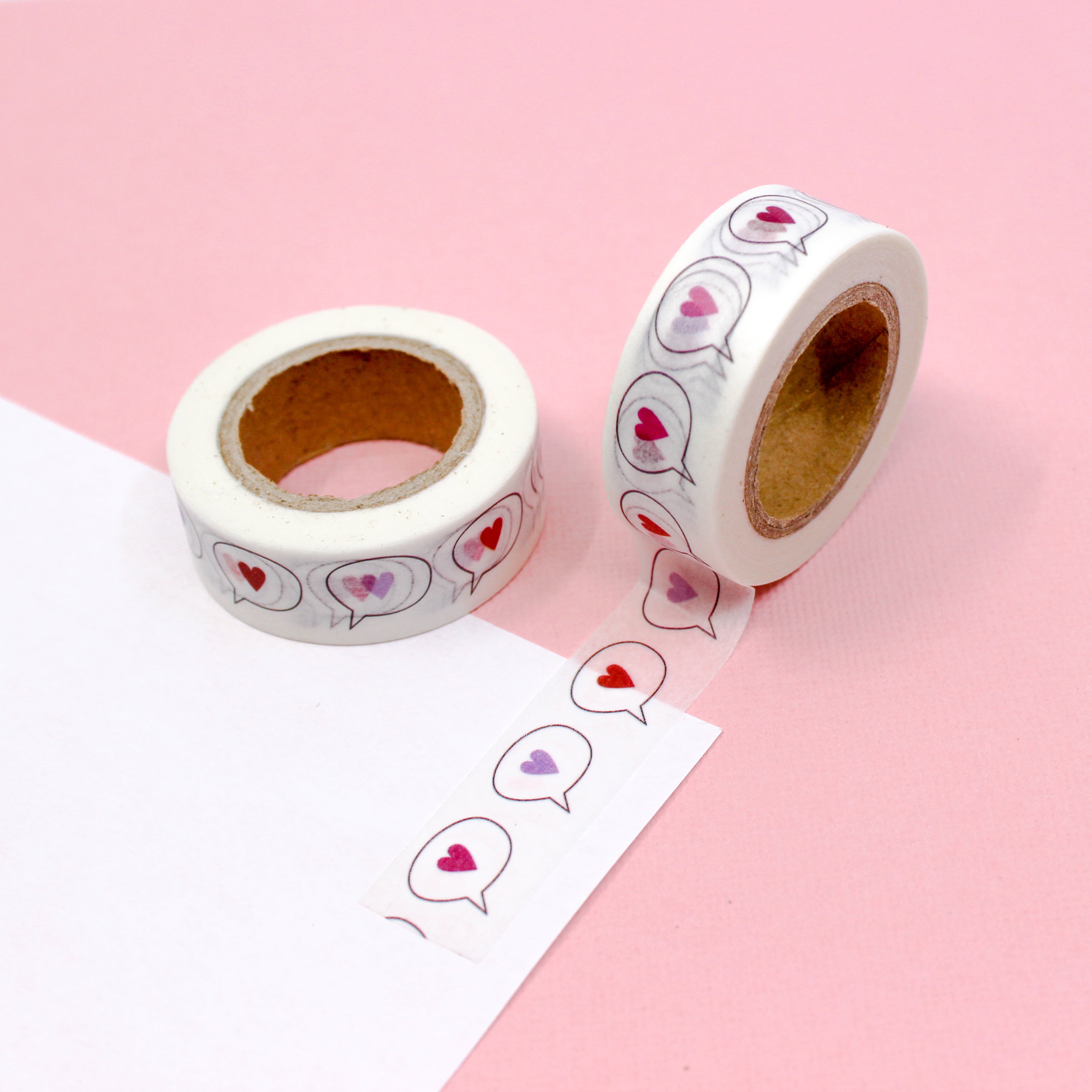This is red and purple tiny heart inside the talk box themed washi tape from BBB Supplies Craft Shop