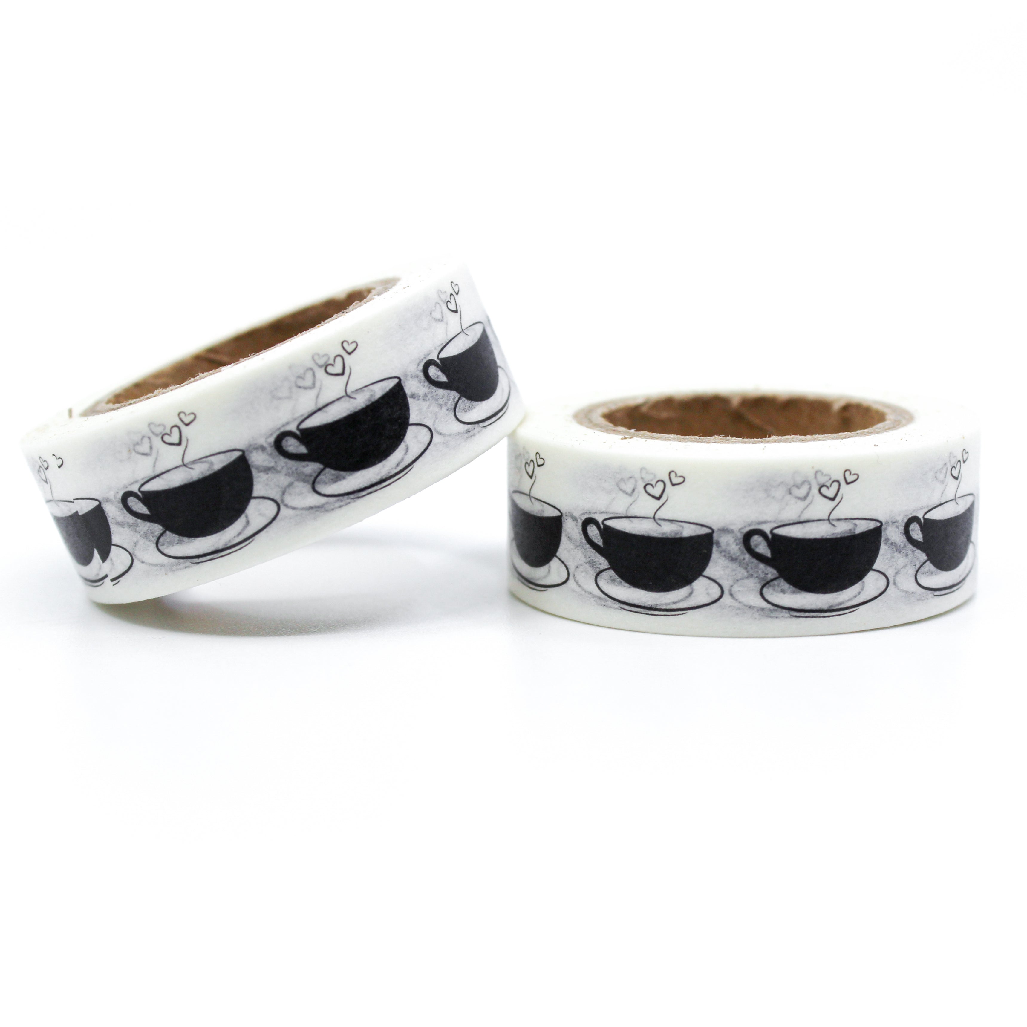 This is a black hot coffee cups or black coffee for Journal Supplies, Scrapbooking washi tapes from BBB Supplies Craft Shop