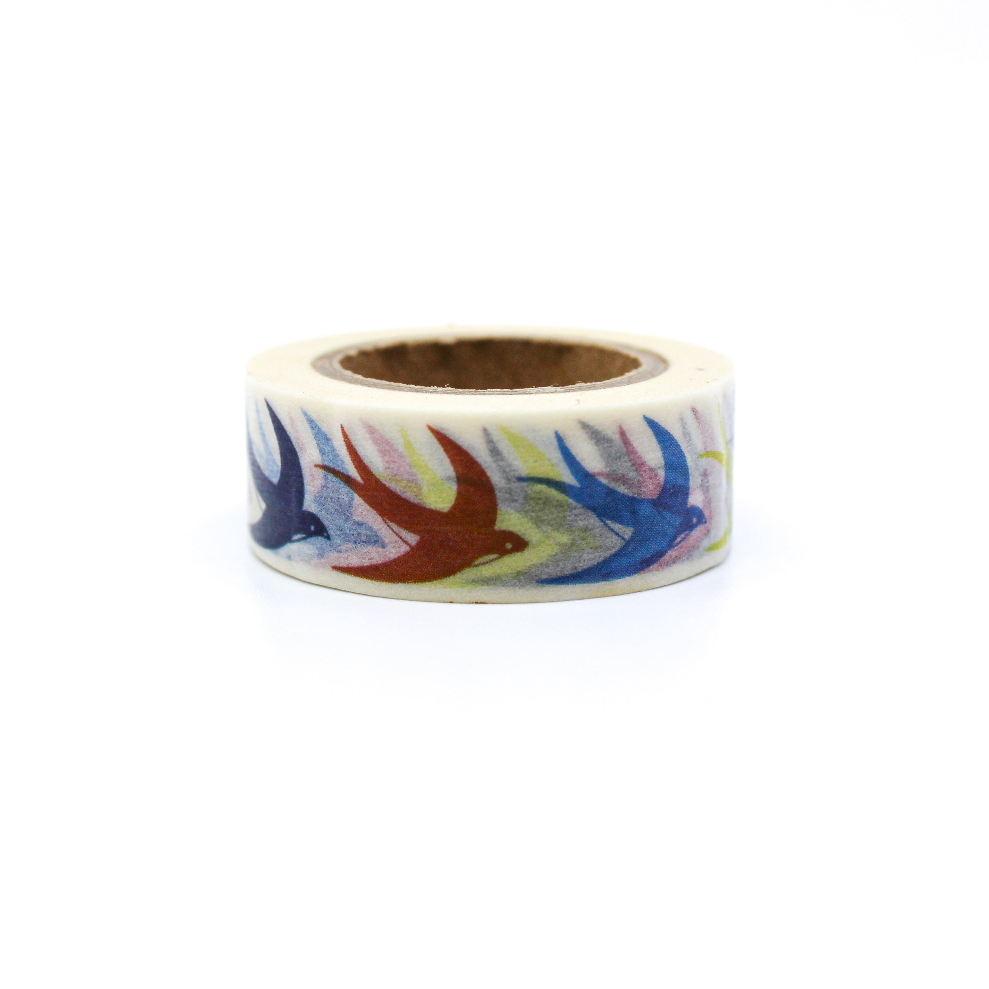 This is a flying sparrow birds in a white background washi tape from BBB Supplies Craft Shop