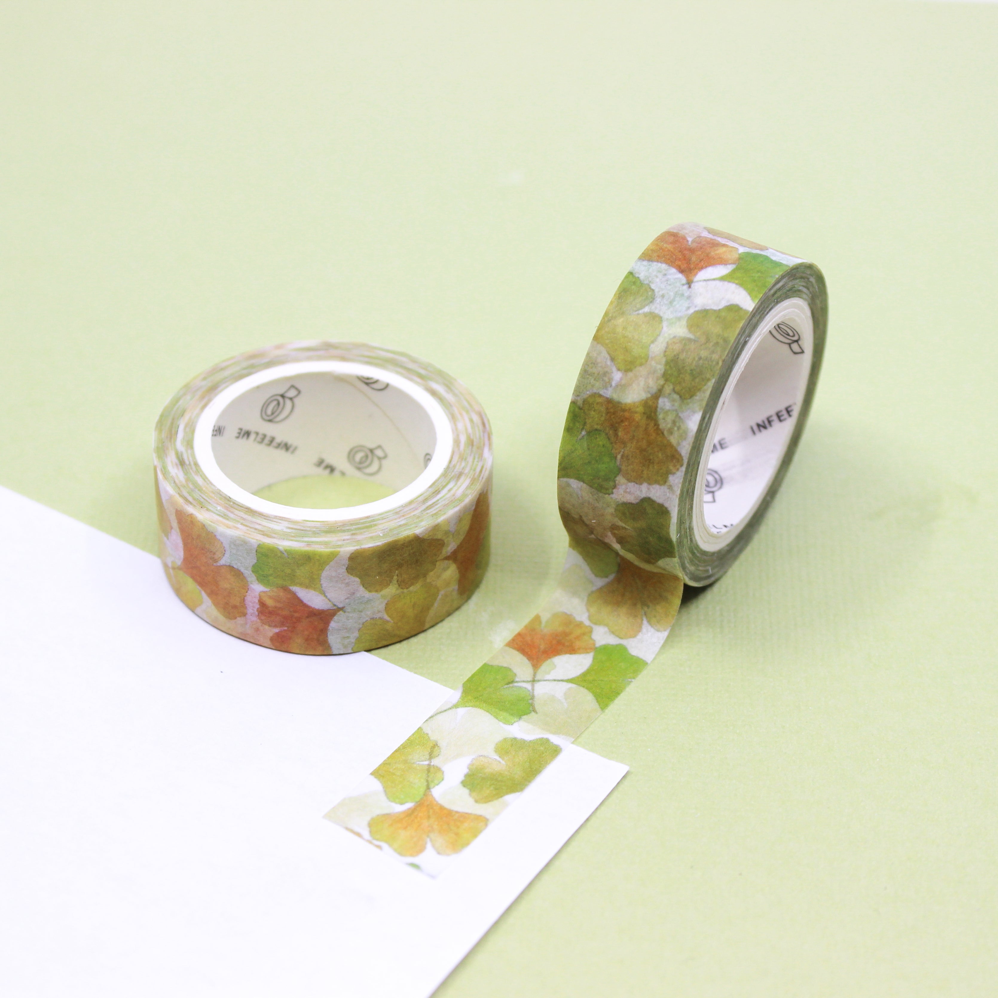 This pretty yellow ginkgo flower tape is a refreshing, bright yellow floral pattern that is perfect for your BUJO and craft projects. This fall floral color is perfect for your bujo sold at BBB Supplies Craft Shop.
